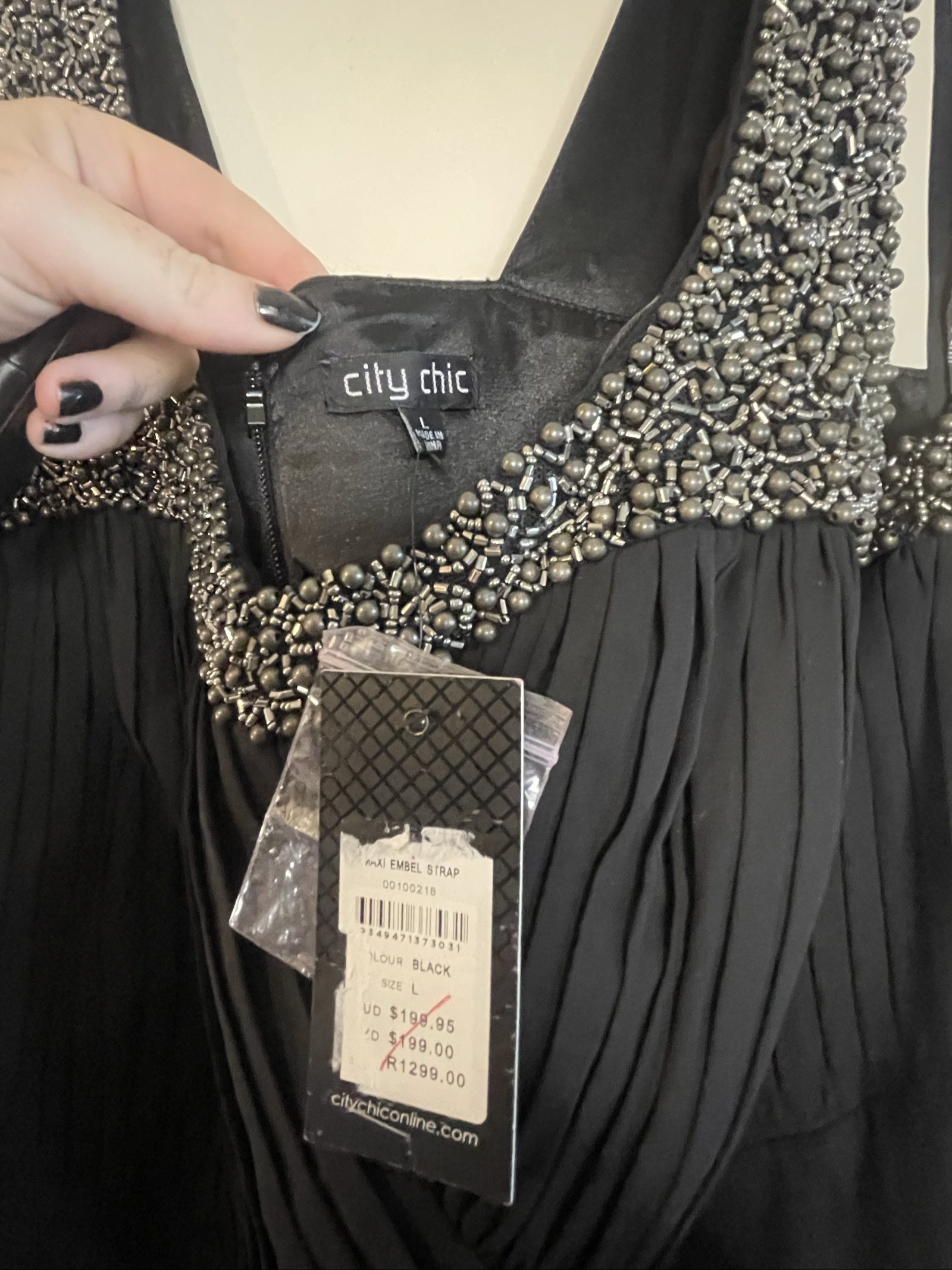 City Chic Women's Black Embellished Maxi Dress Large image 4