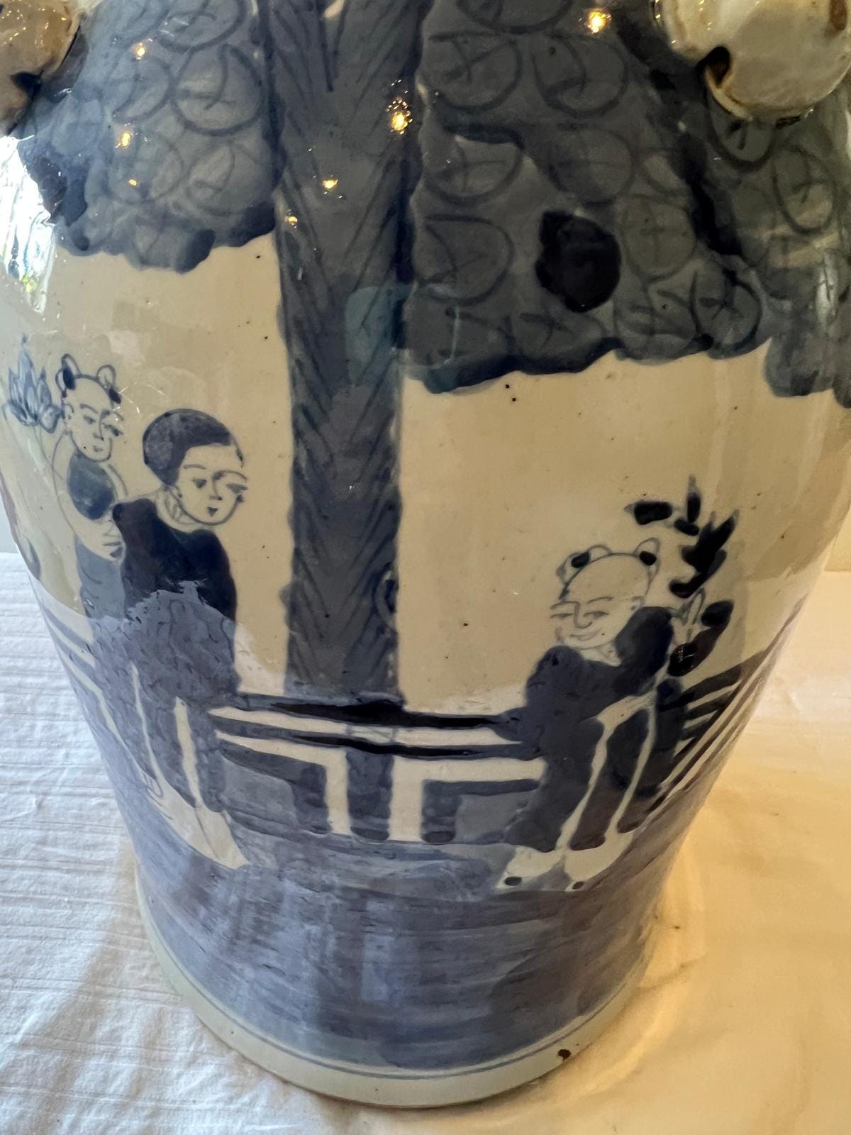 Vintage Style Blue and White Chinese Ginger Jar with Lid – Hand-Painted Decor image 8