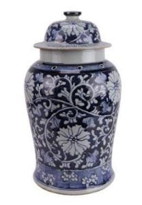 Elegant Blue & White Chinese Porcelain Ginger Jar – Floral Lidded Ceramic Vase image 2