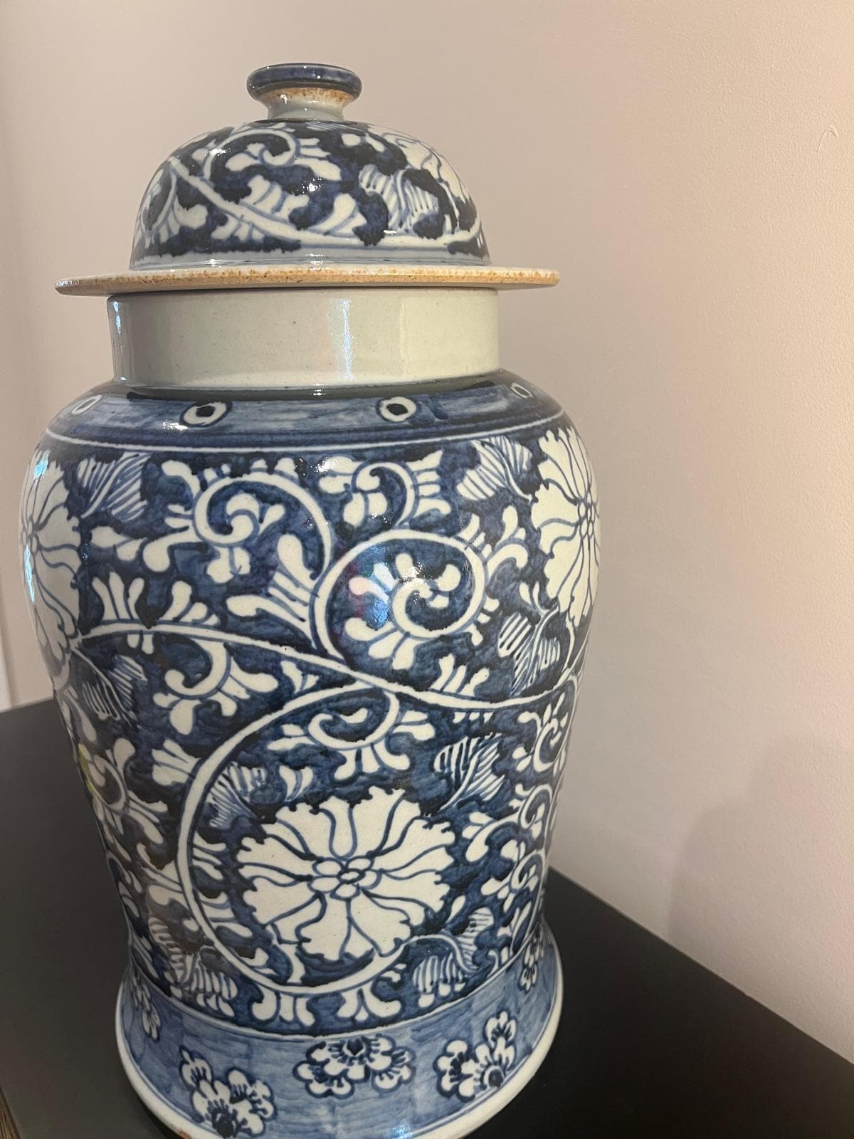 Elegant Blue & White Chinese Porcelain Ginger Jar – Floral Lidded Ceramic Vase image 9