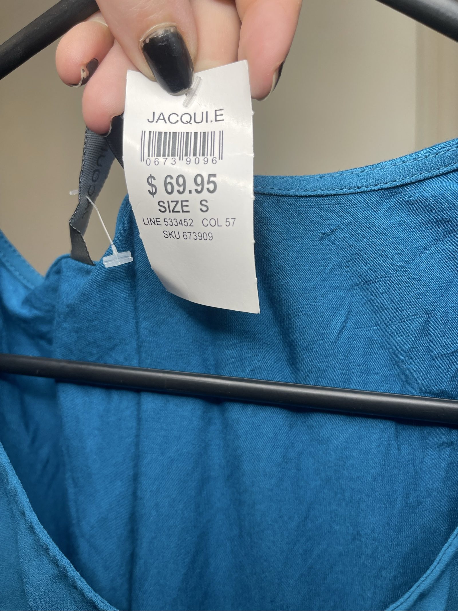 Jacqui.E Women's Teal Ruffle Front Sleeveless Top Size S image 4