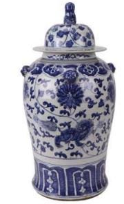 Blue and White Chinese Ginger Jar – Dragon & Phoenix Porcelain Vase