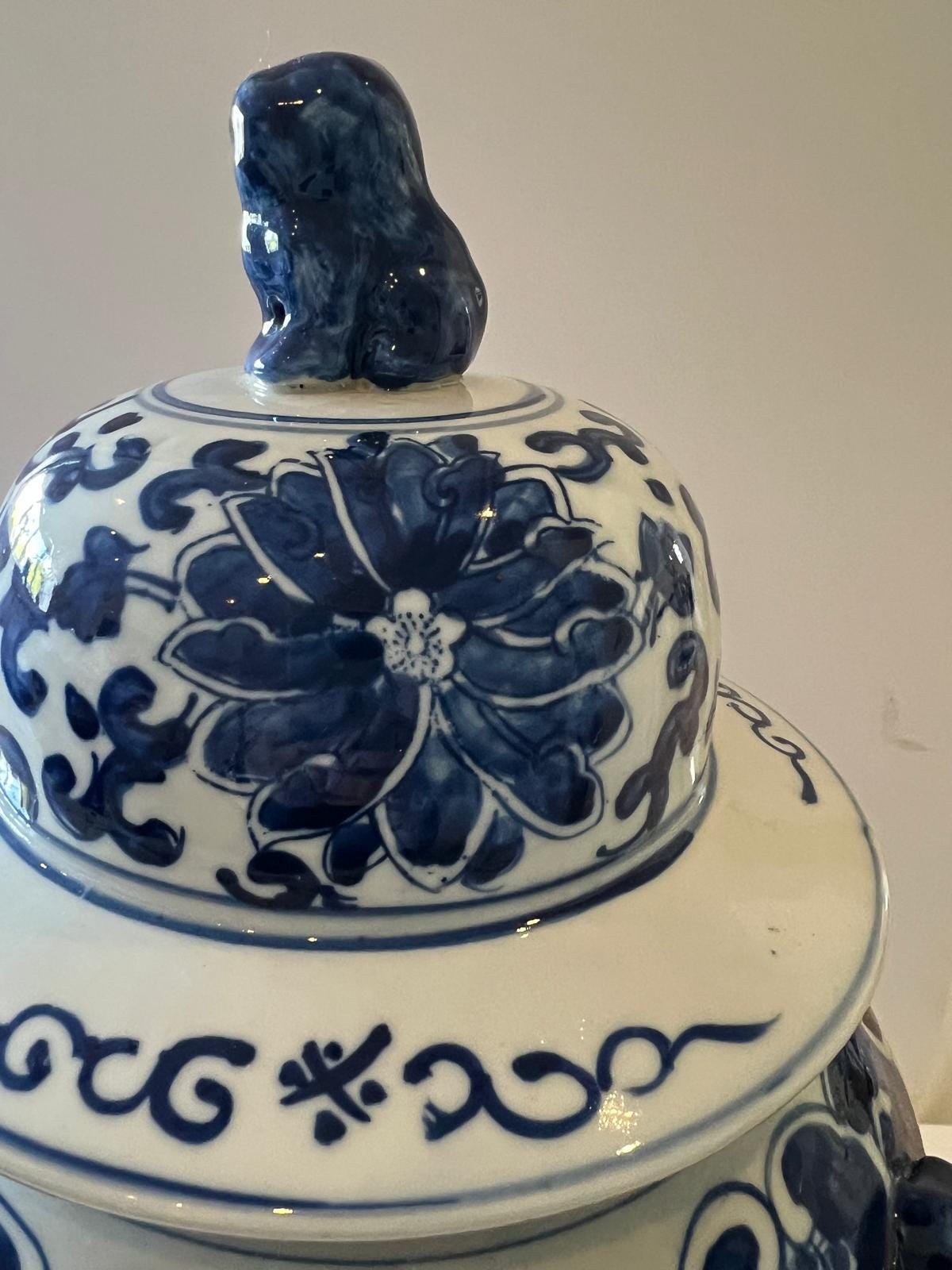 Blue and White Chinese Ginger Jar – Dragon & Phoenix Porcelain Vase image 4