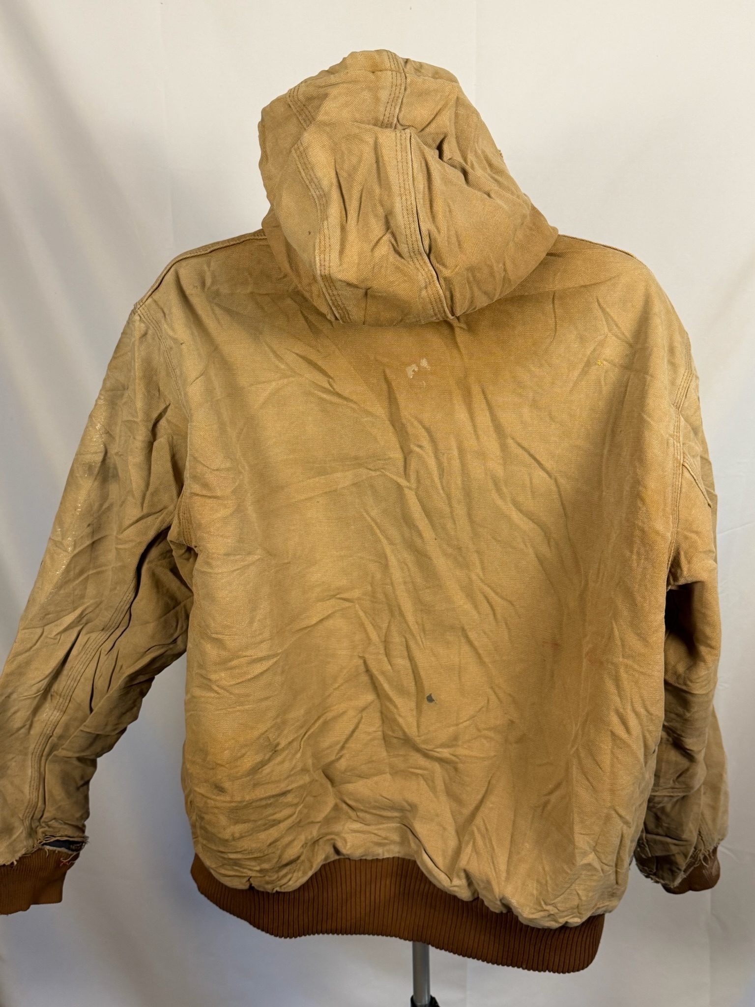 Vintage Carhartt Brown Hooded Work Jacket Large Heavy Duty Canvas image 2