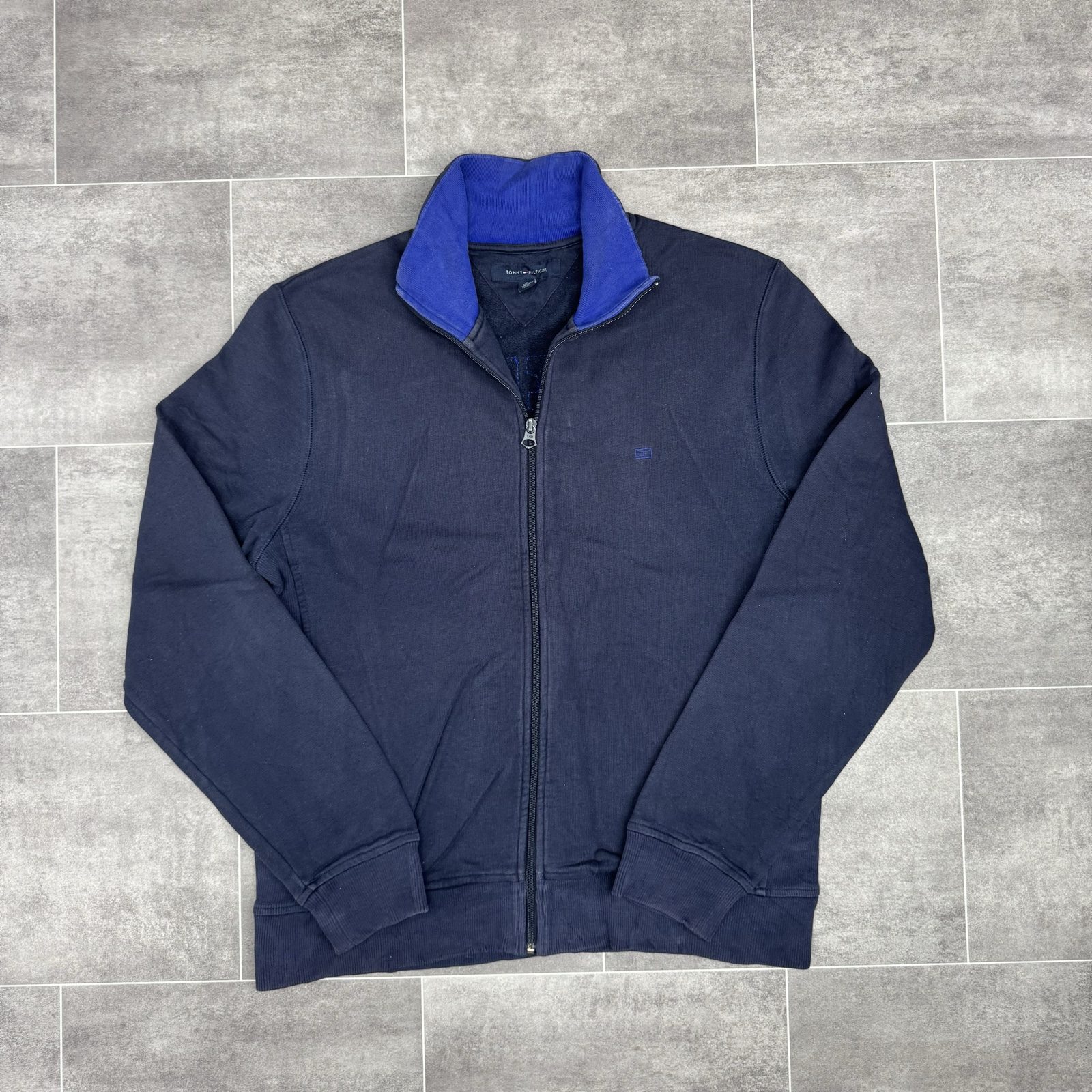 Tommy Hilfiger Navy & Blue Men’s Zip Front Sweatshirt Medium
