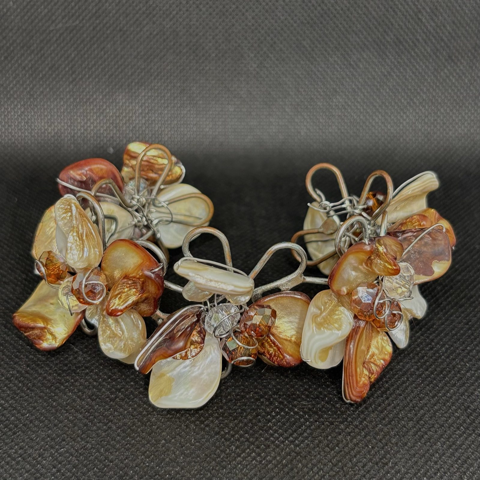Vintage Multicolour Shell Beaded Stretch Bracelet