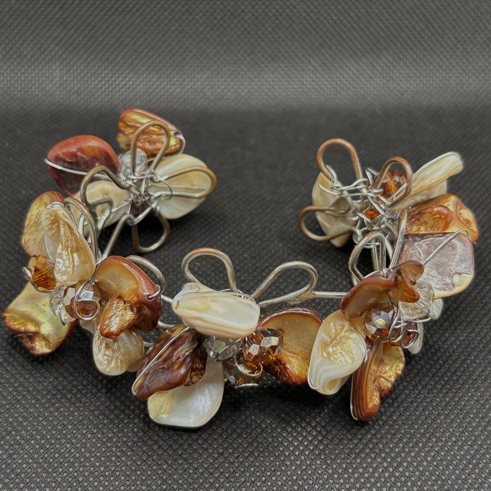 Vintage Multicolour Shell Beaded Stretch Bracelet image 2