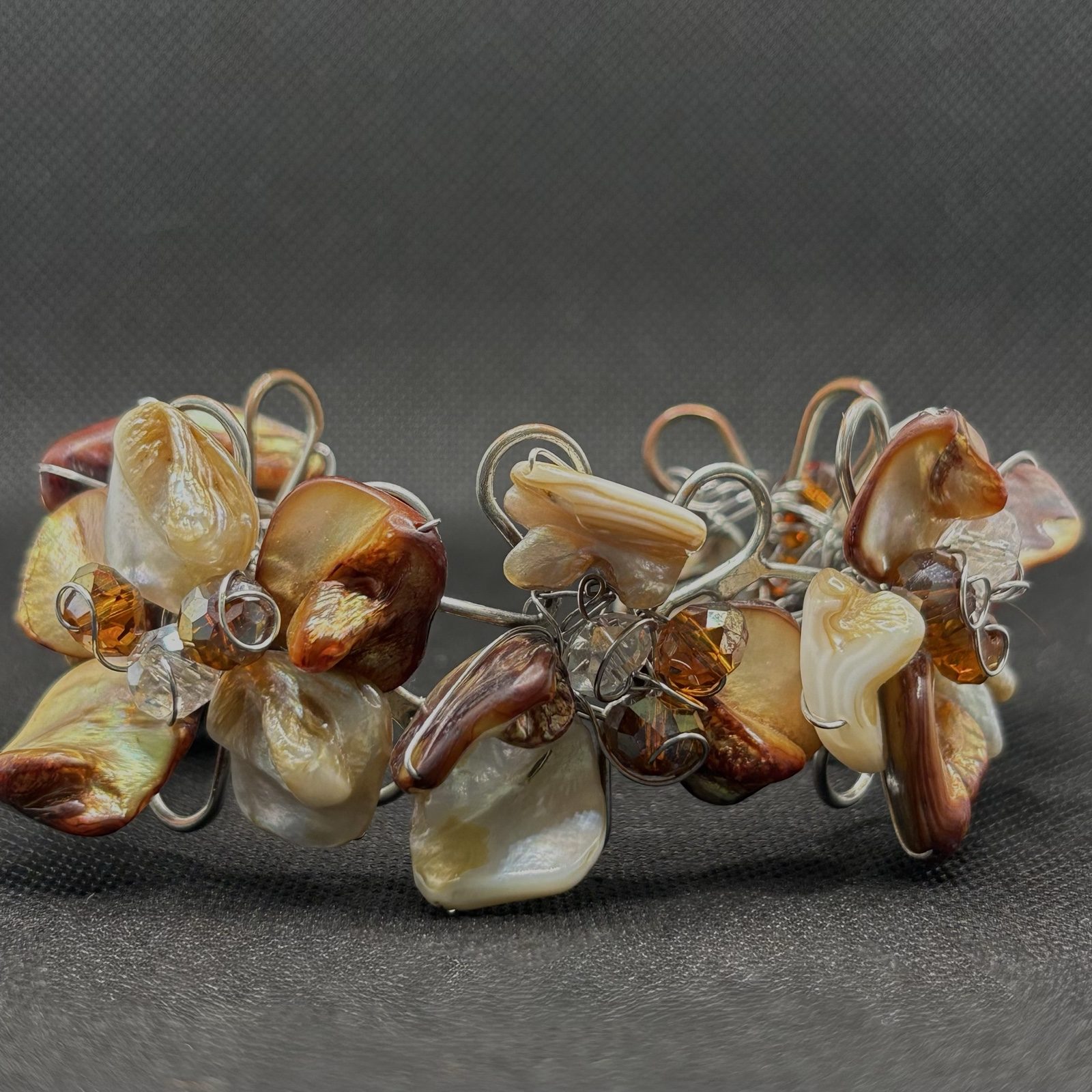 Vintage Multicolour Shell Beaded Stretch Bracelet image 3