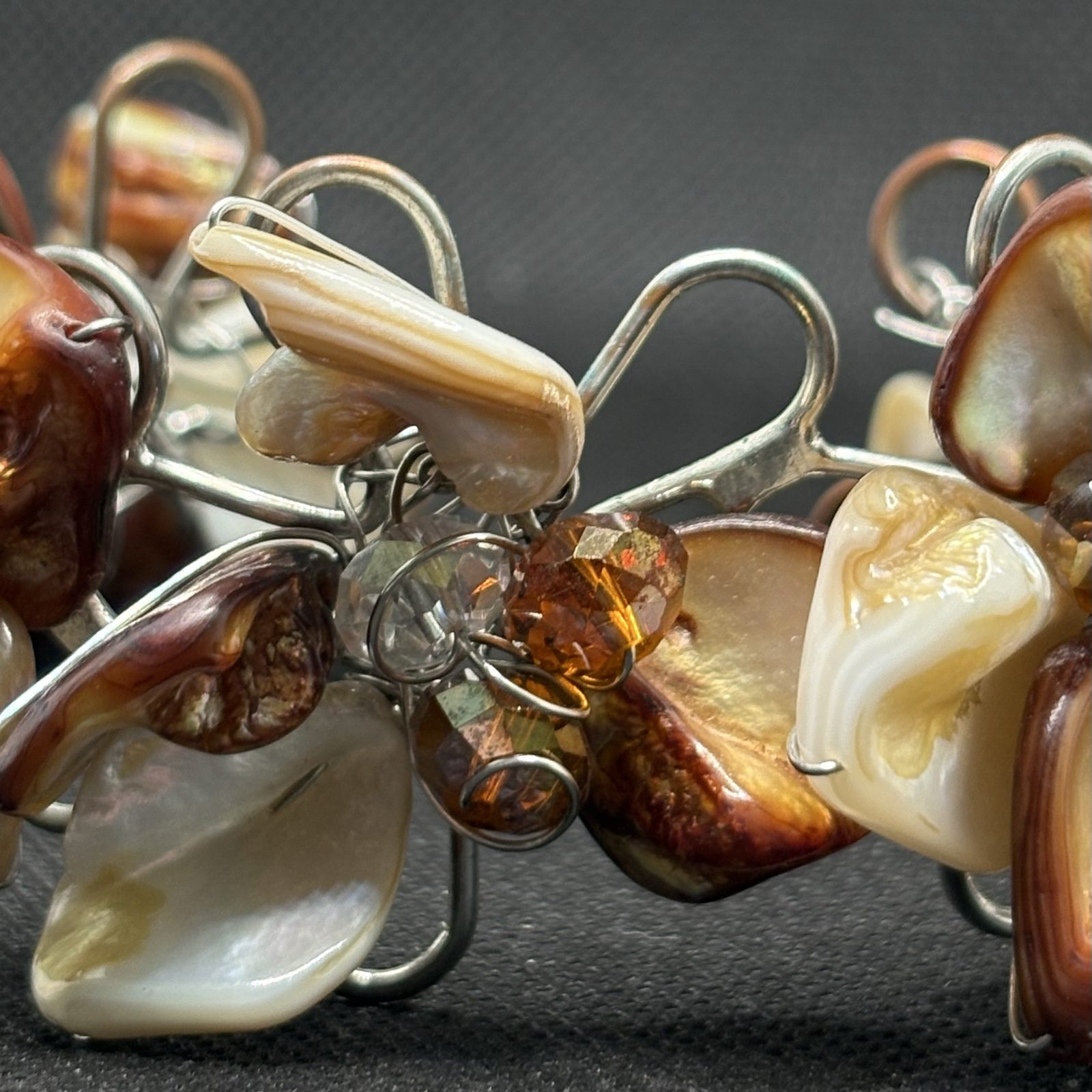 Vintage Multicolour Shell Beaded Stretch Bracelet image 4