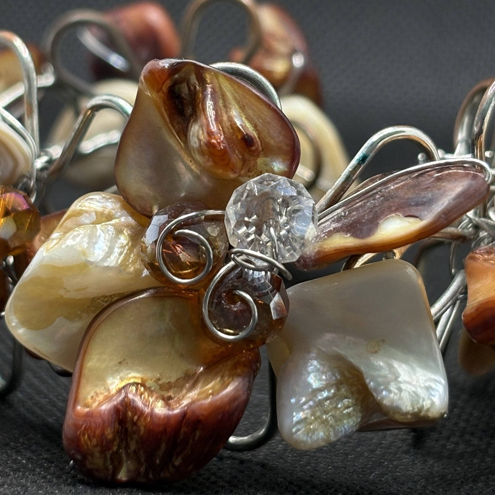 Vintage Multicolour Shell Beaded Stretch Bracelet image 5