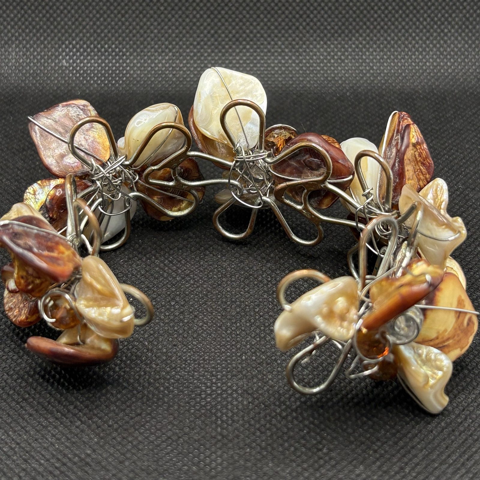 Vintage Multicolour Shell Beaded Stretch Bracelet image 6