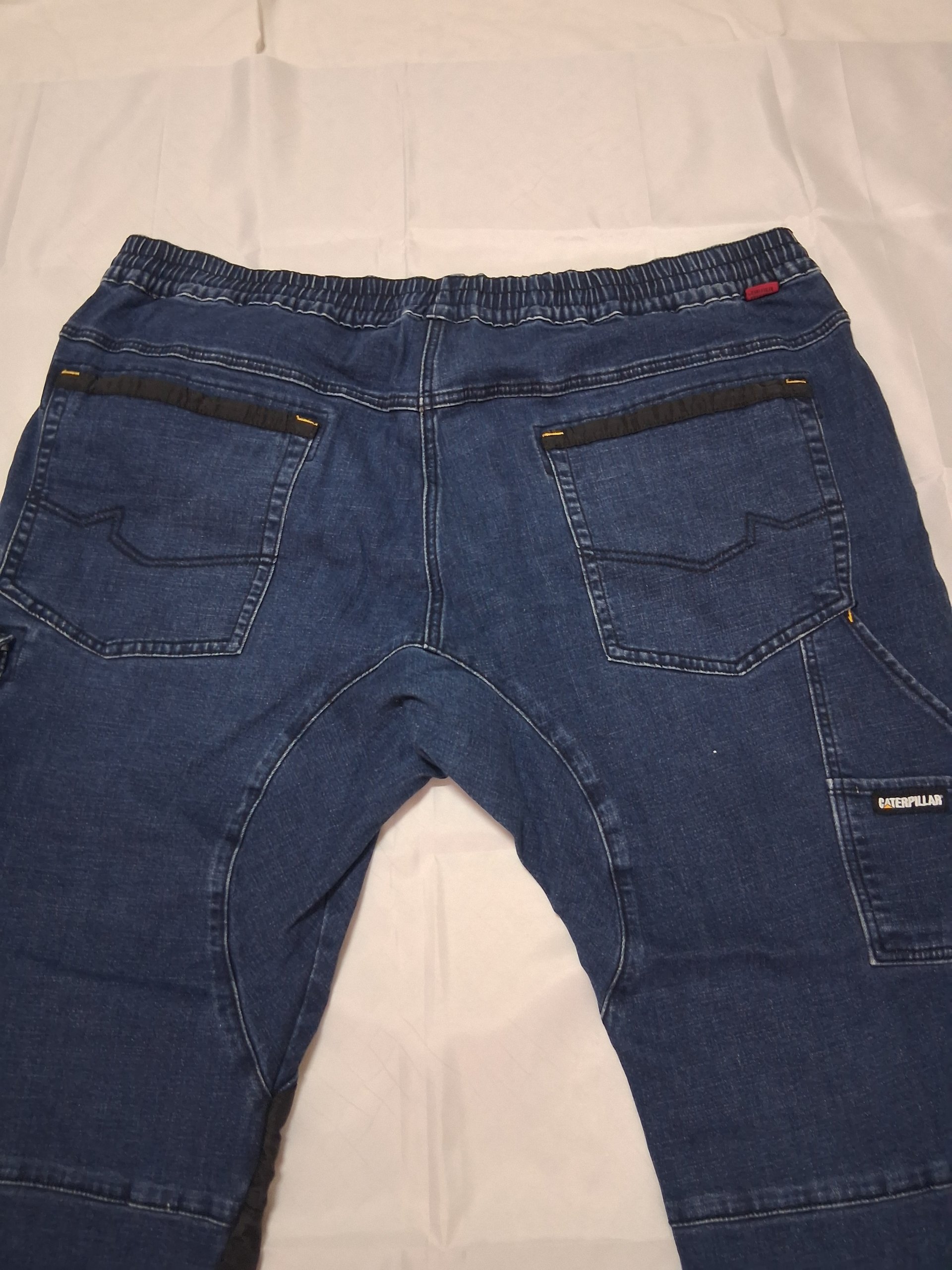 CAT Blue Denim Jeans Cargo Uomo Taglia 44x32 Cotone e Spandex image 7