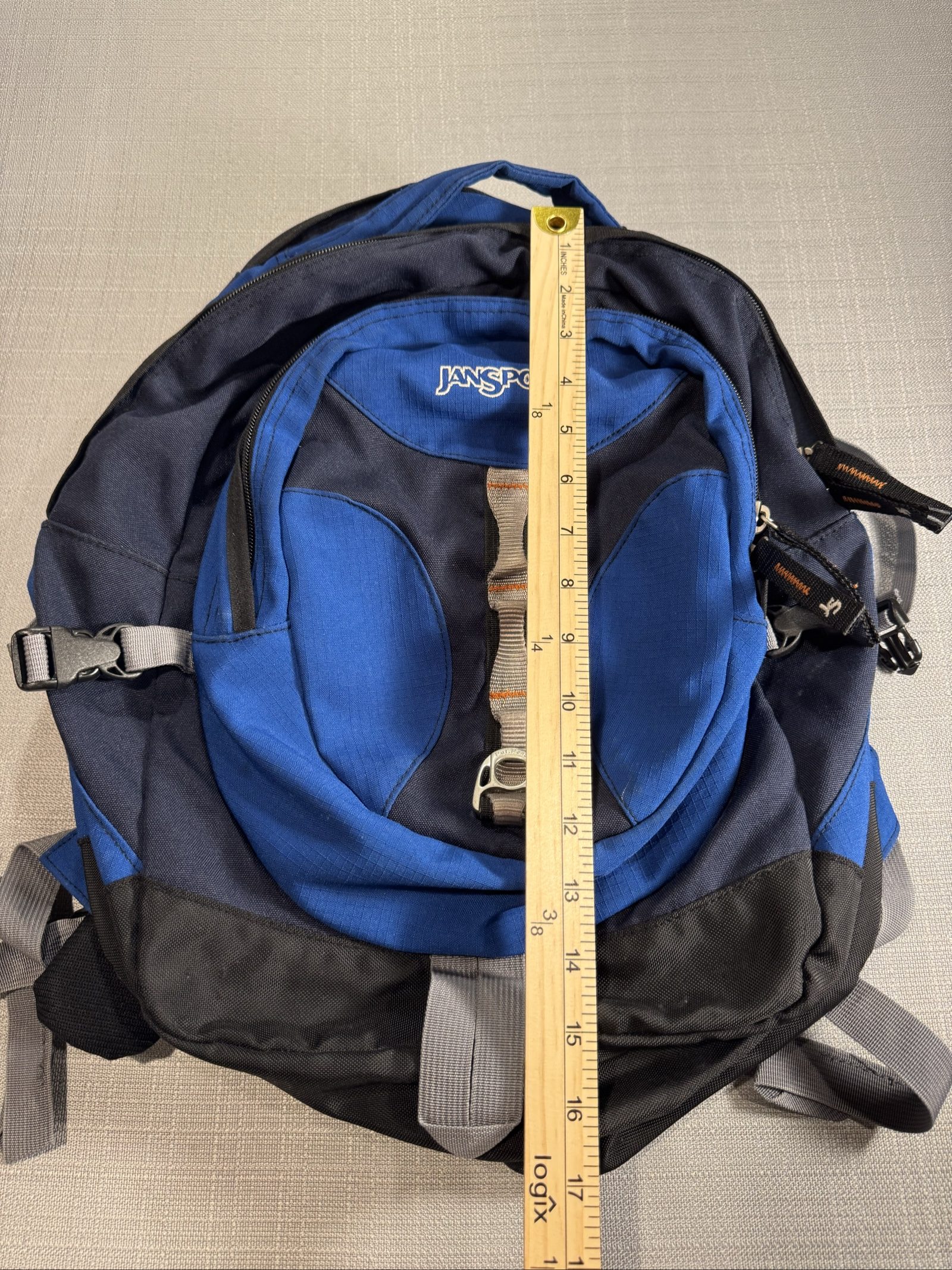 JanSport Hiking Backpack Daypack – Navy Blue Black – One Size