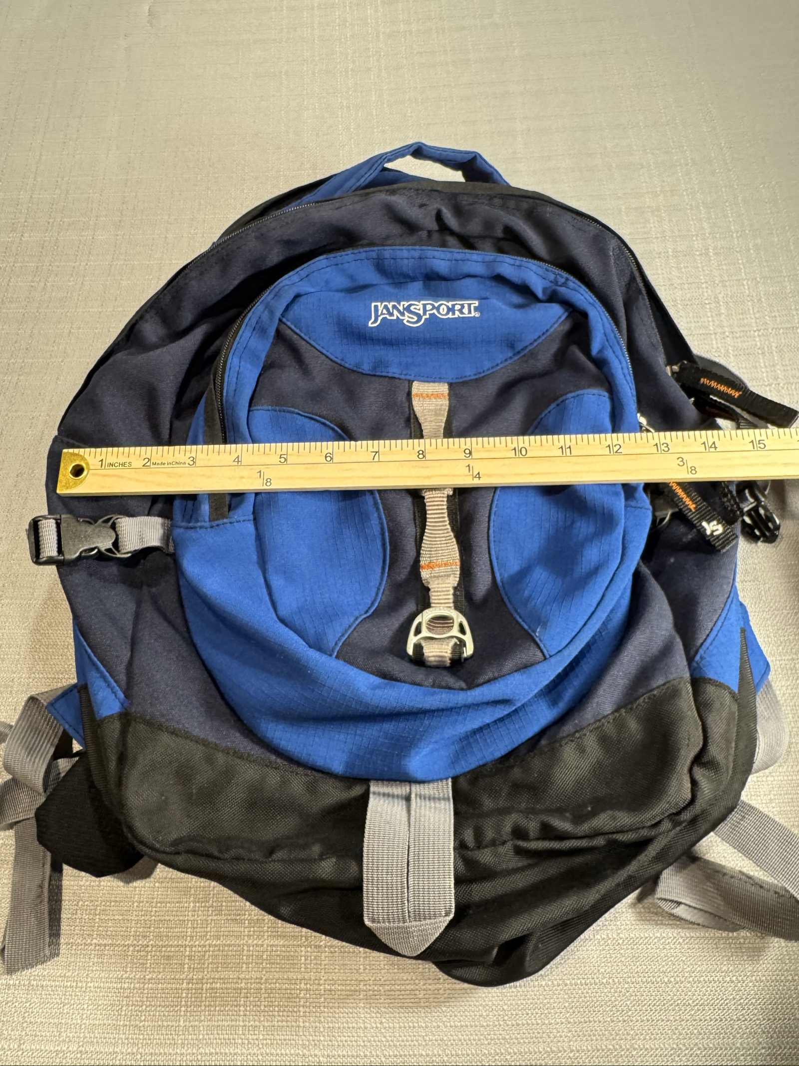 JanSport Hiking Backpack Daypack – Navy Blue Black – One Size image 2