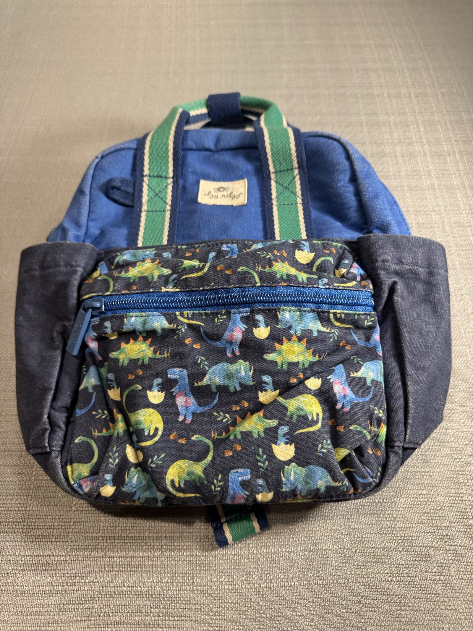 DRAFT READY Itzy Ritzy Kids Dinosaur Toddler Backpack – Blue Green – Small