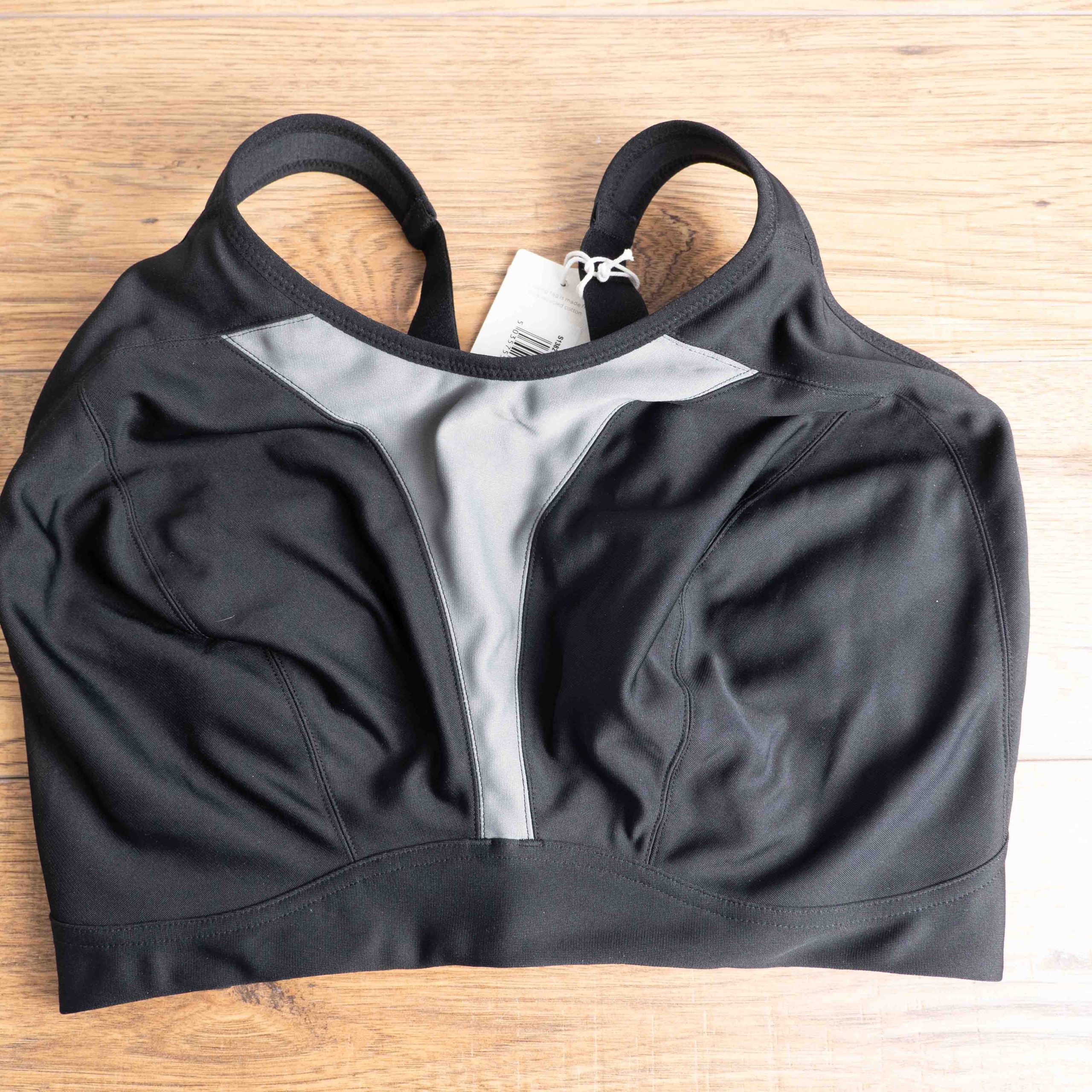 Royce 36JJ Black & Grey Wirefree Sports Bra NWT
