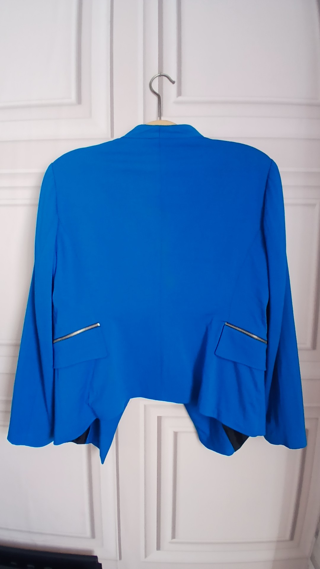 Zara Blue Basic Blazer Zip Pockets Eur XL image 2