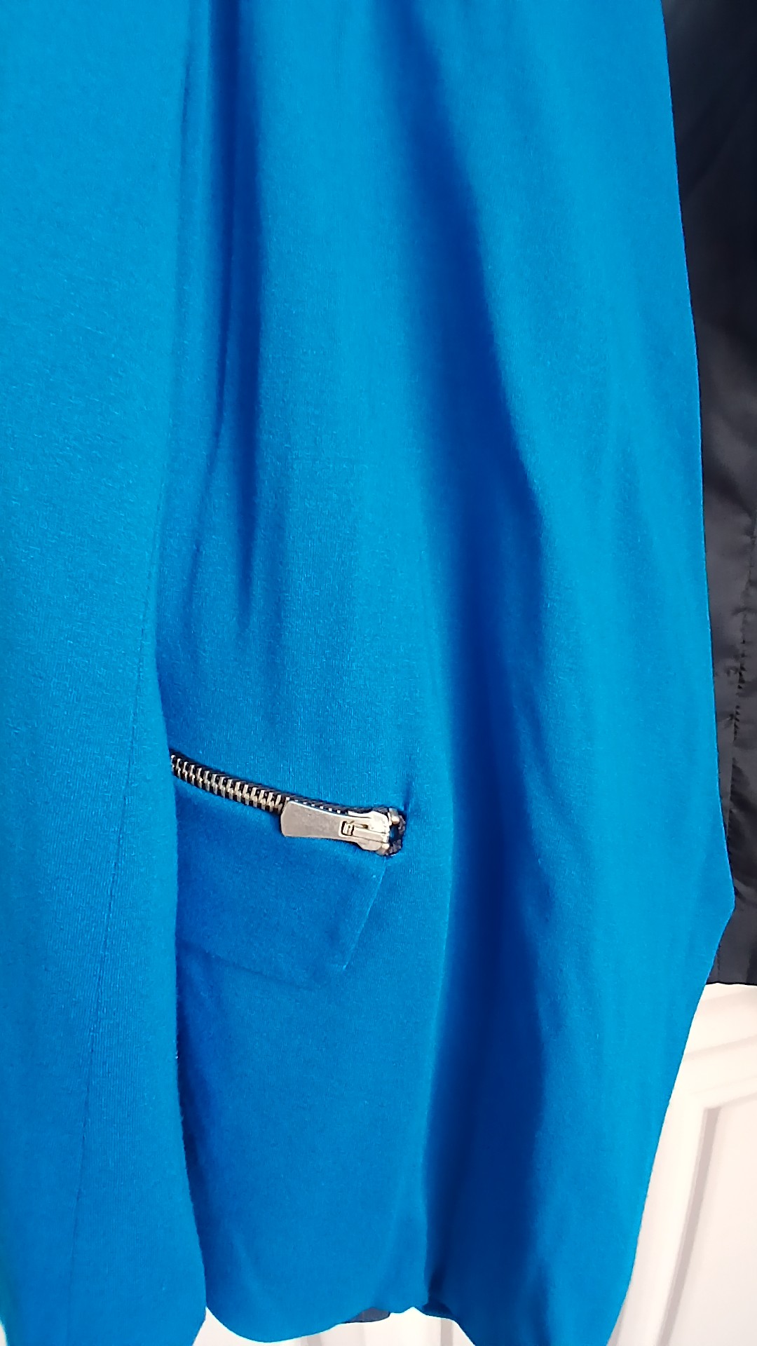 Zara Blue Basic Blazer Zip Pockets Eur XL image 3