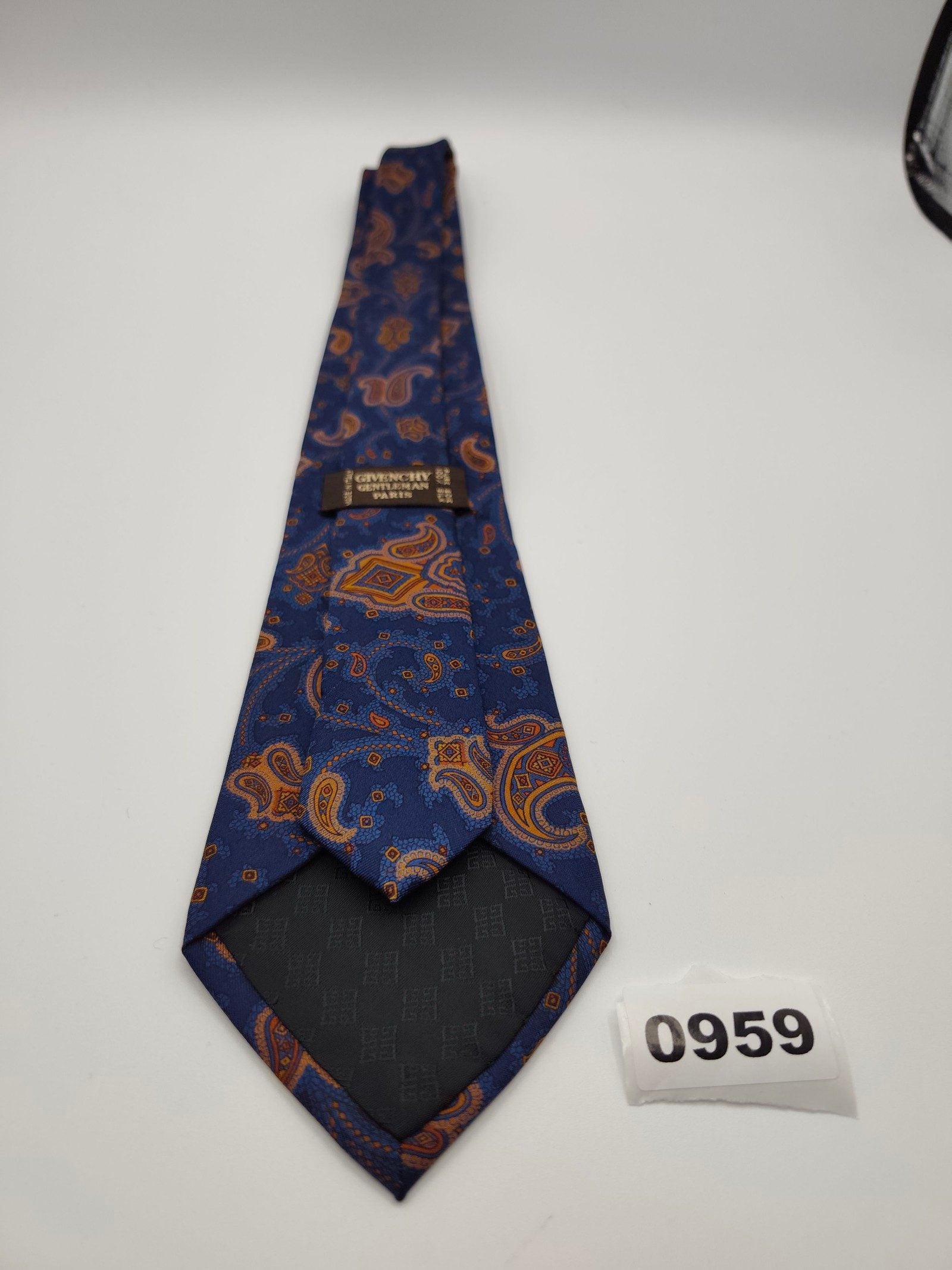 Givenchy Men Blue & Orange Paisley Silk Tie