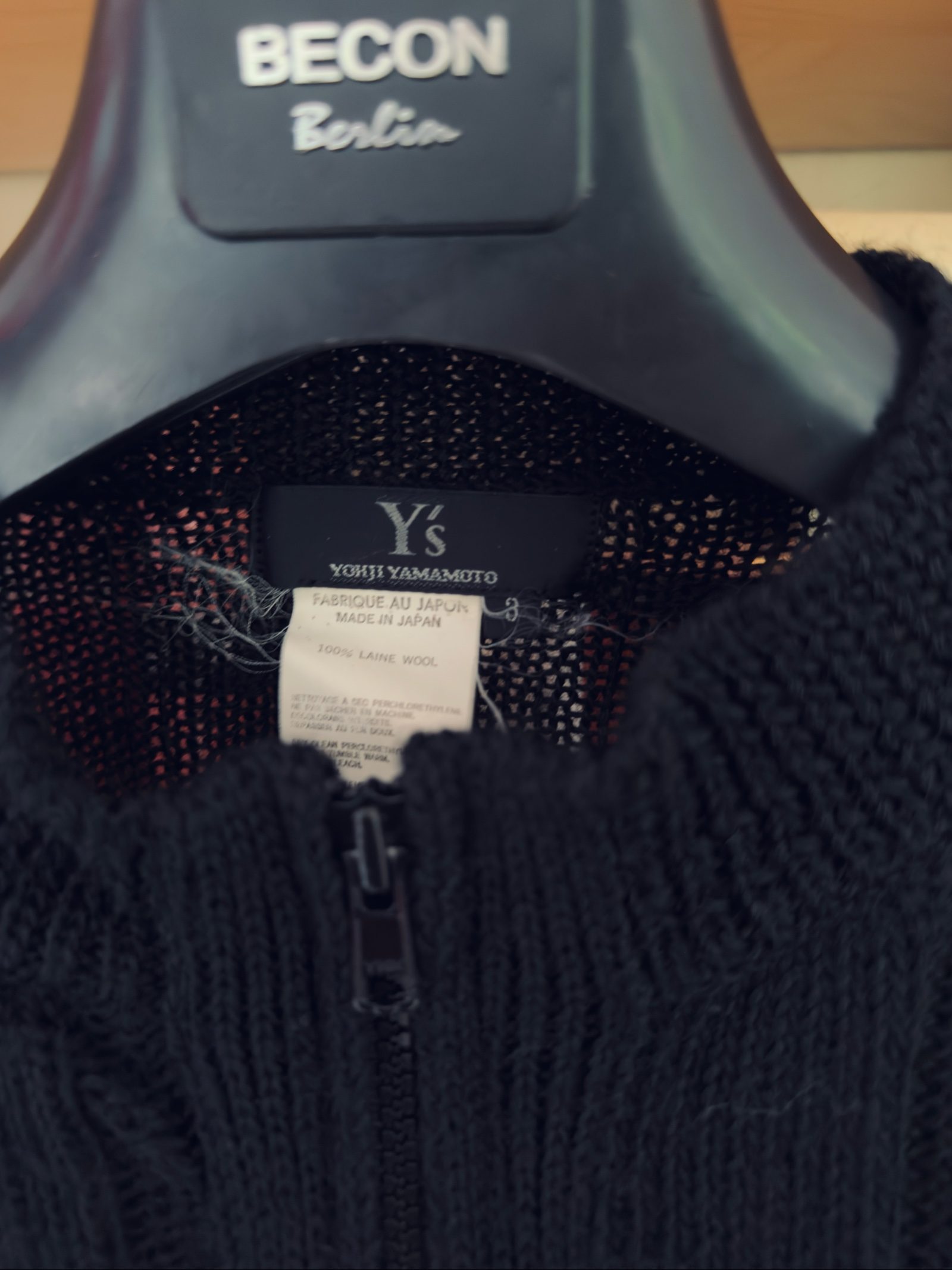 Y's Yohji Yamamoto Black Knit Zip-Up Cardigan Medium image 4
