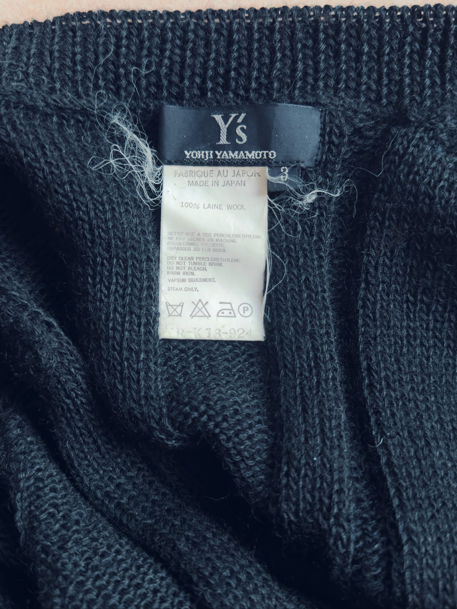 Y's Yohji Yamamoto Black Knit Zip-Up Cardigan Medium image 5