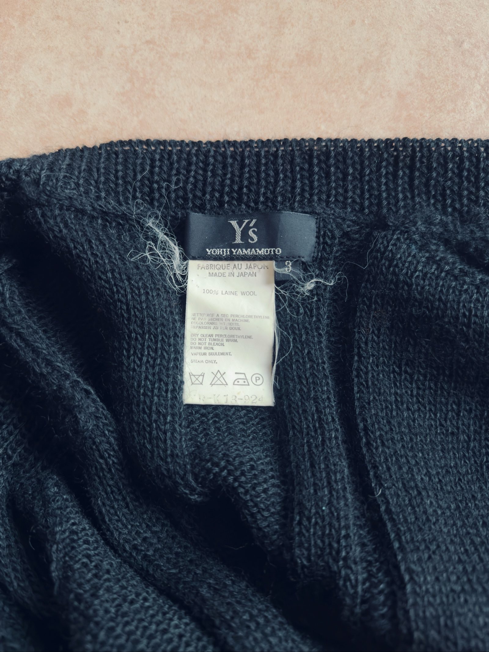 Y's Yohji Yamamoto Black Knit Zip-Up Cardigan Medium image 6