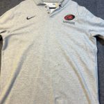 Nike Men's Grey Saracens Rugby Polo Shirt Large Embroidered Logo