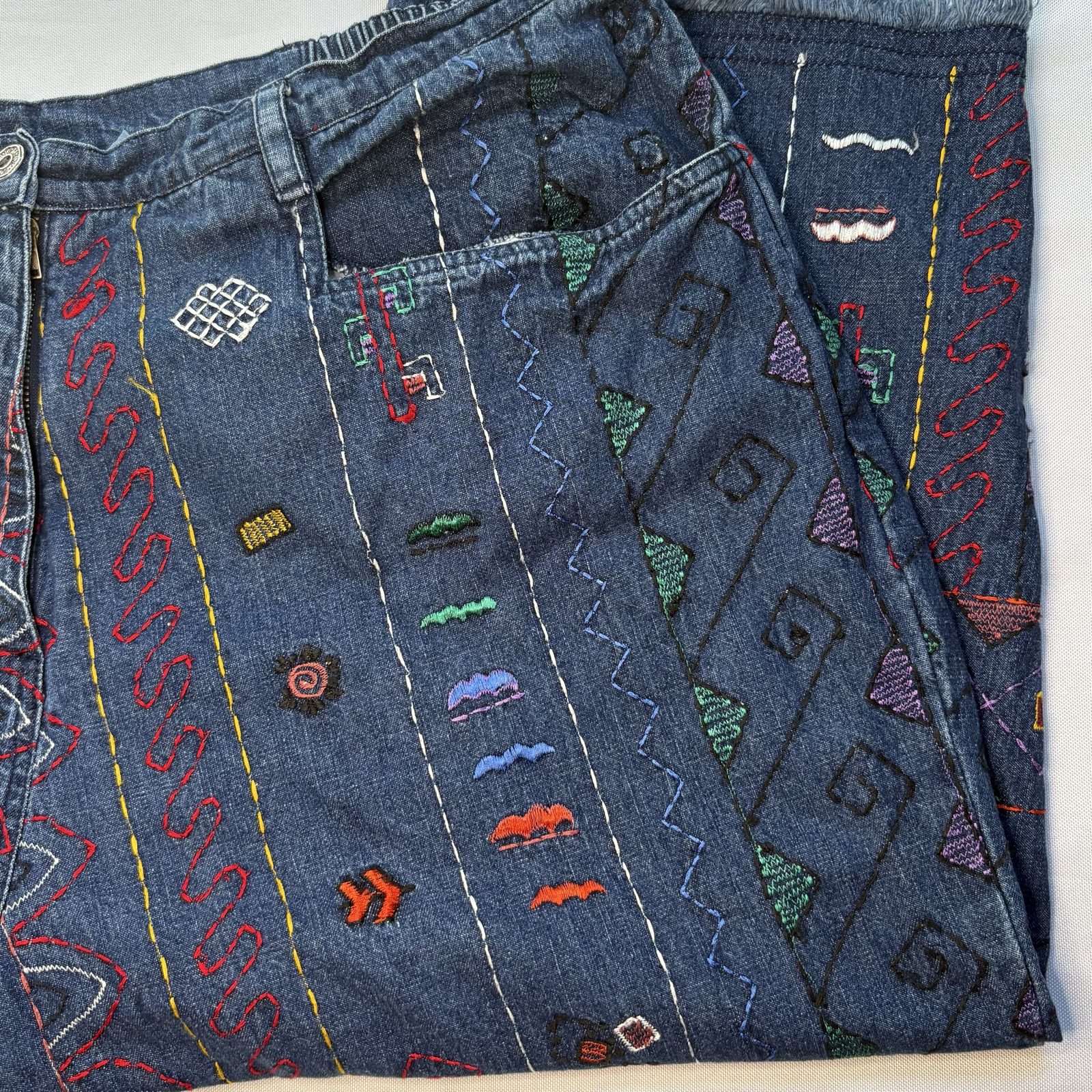 Liz & Me Embroidered Denim Capri Pants | Plus Size Women’s 22