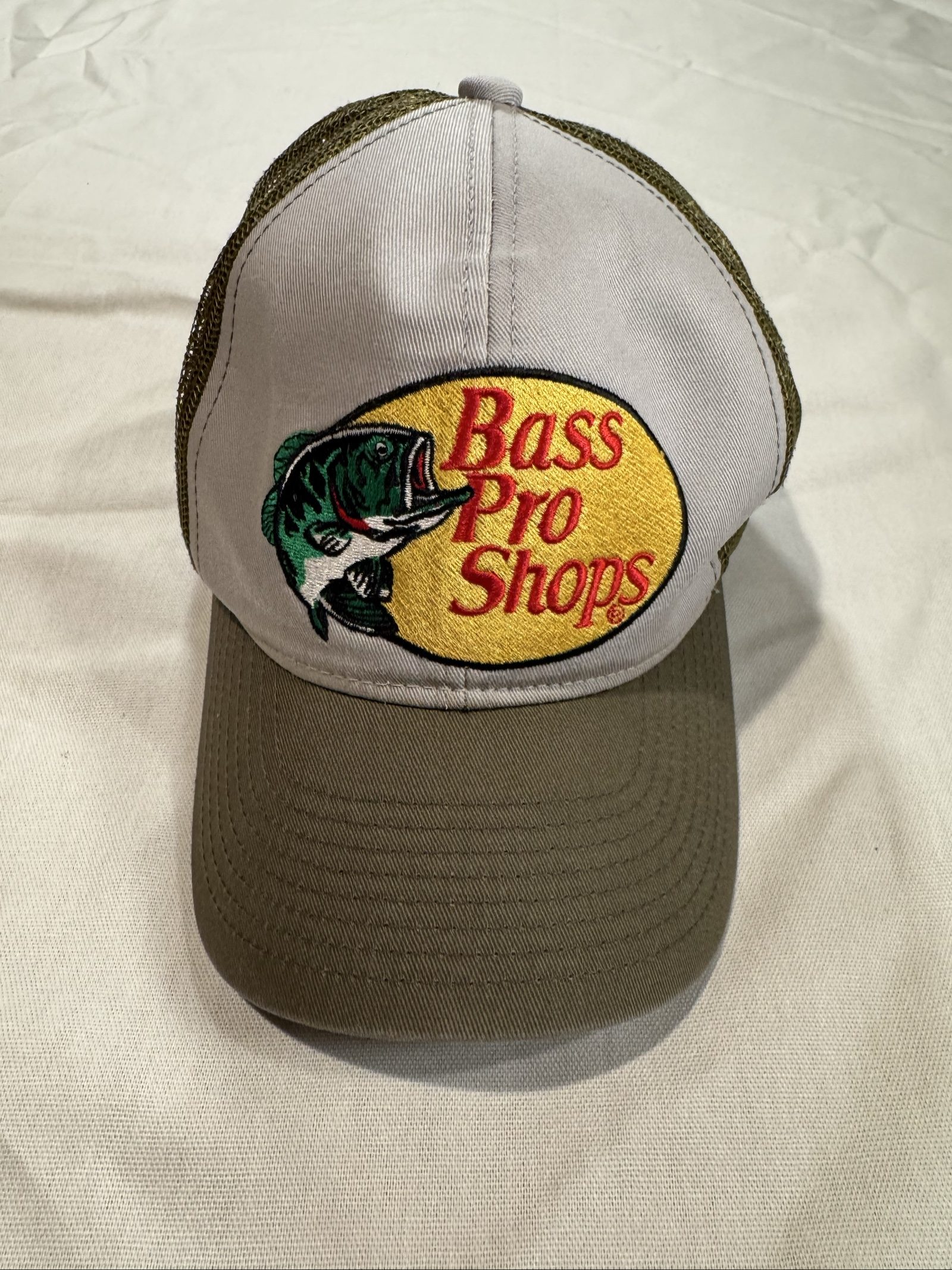 Bass Pro Shops Fishing Mesh Trucker Hat – Gray Olive – Adjustable