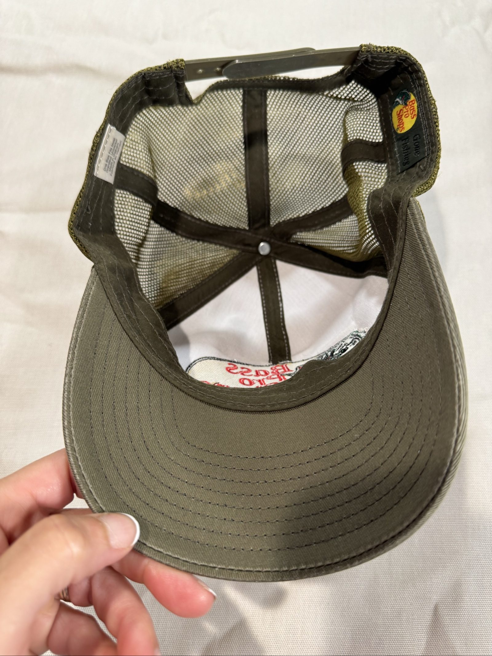 Bass Pro Shops Fishing Mesh Trucker Hat – Gray Olive – Adjustable image 4