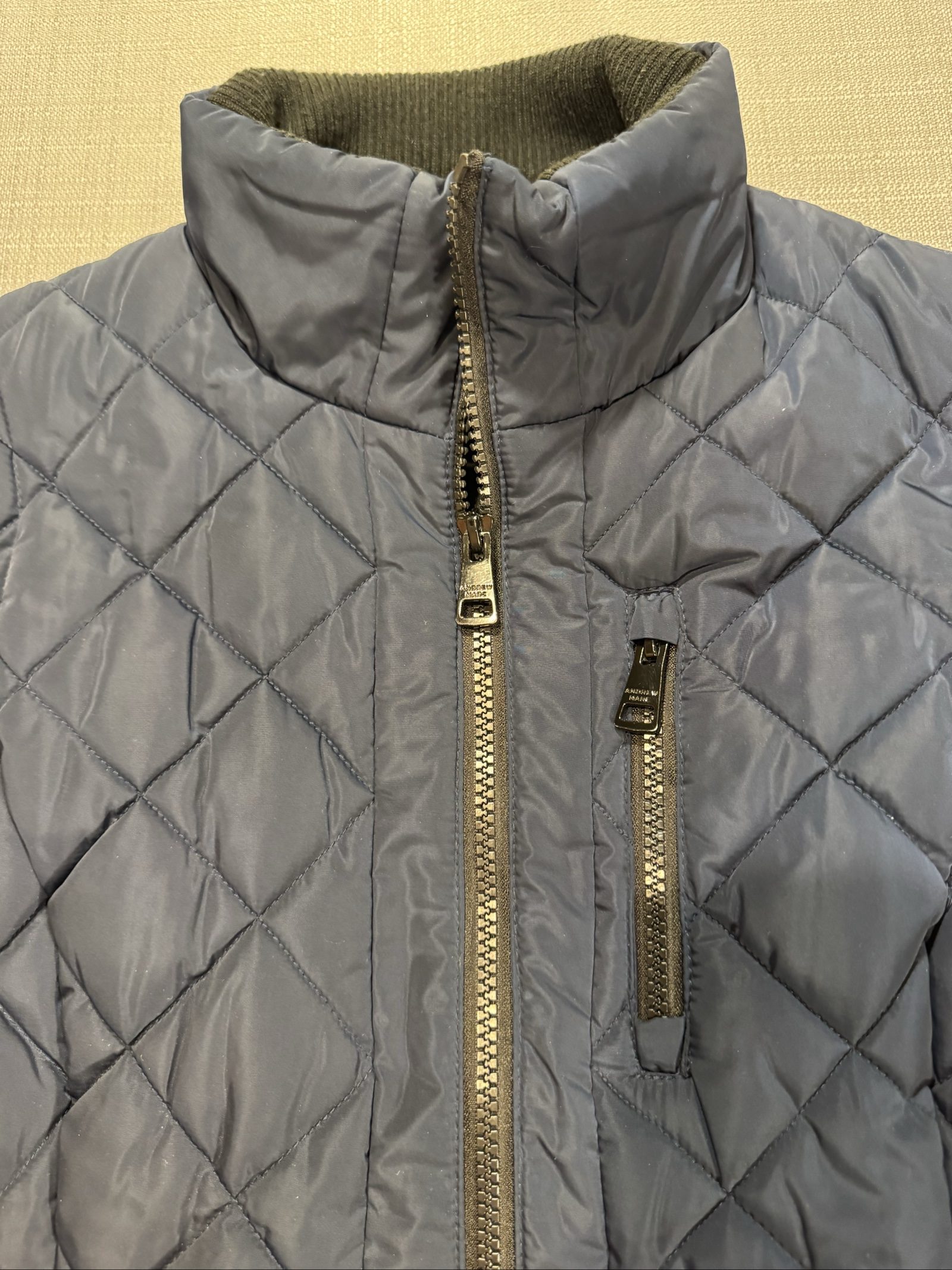 Women’s Andrew Marc Quilted Zip Vest – Navy – XS image 5