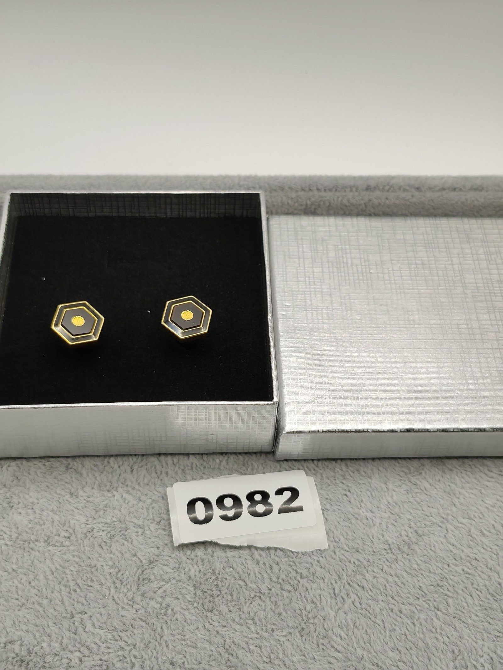 Dunhill Black & Gold Hexagonal Cufflinks