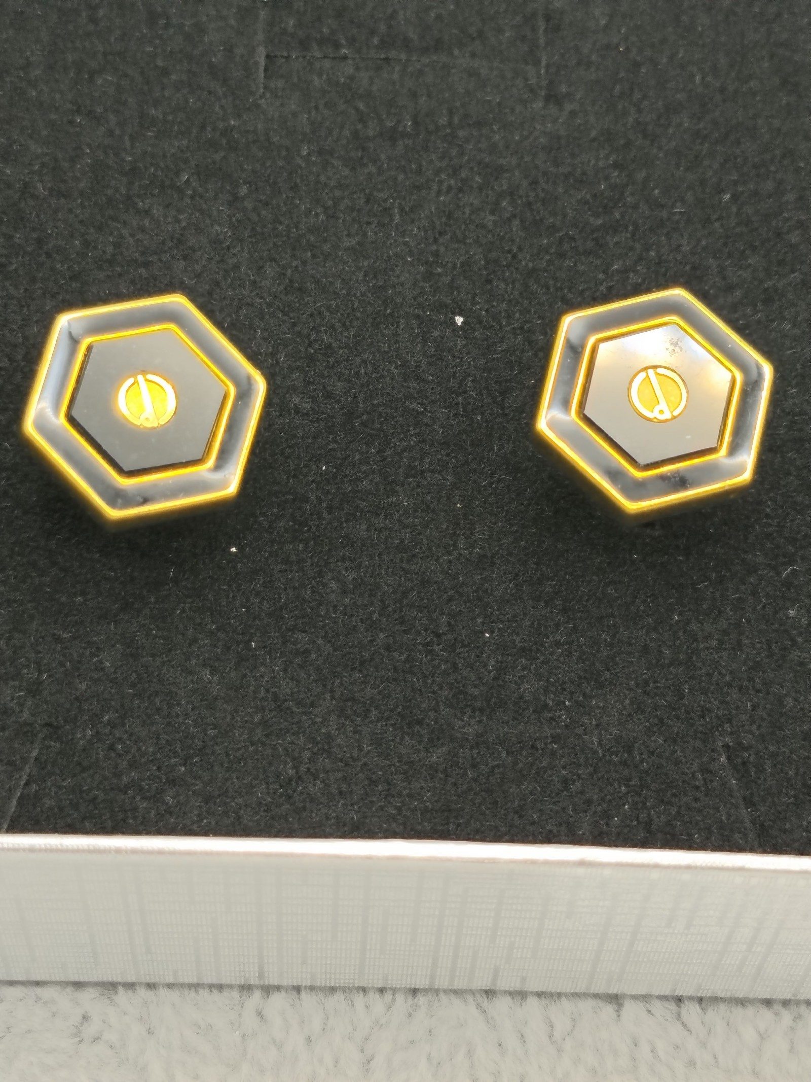 Dunhill Black & Gold Hexagonal Cufflinks image 2