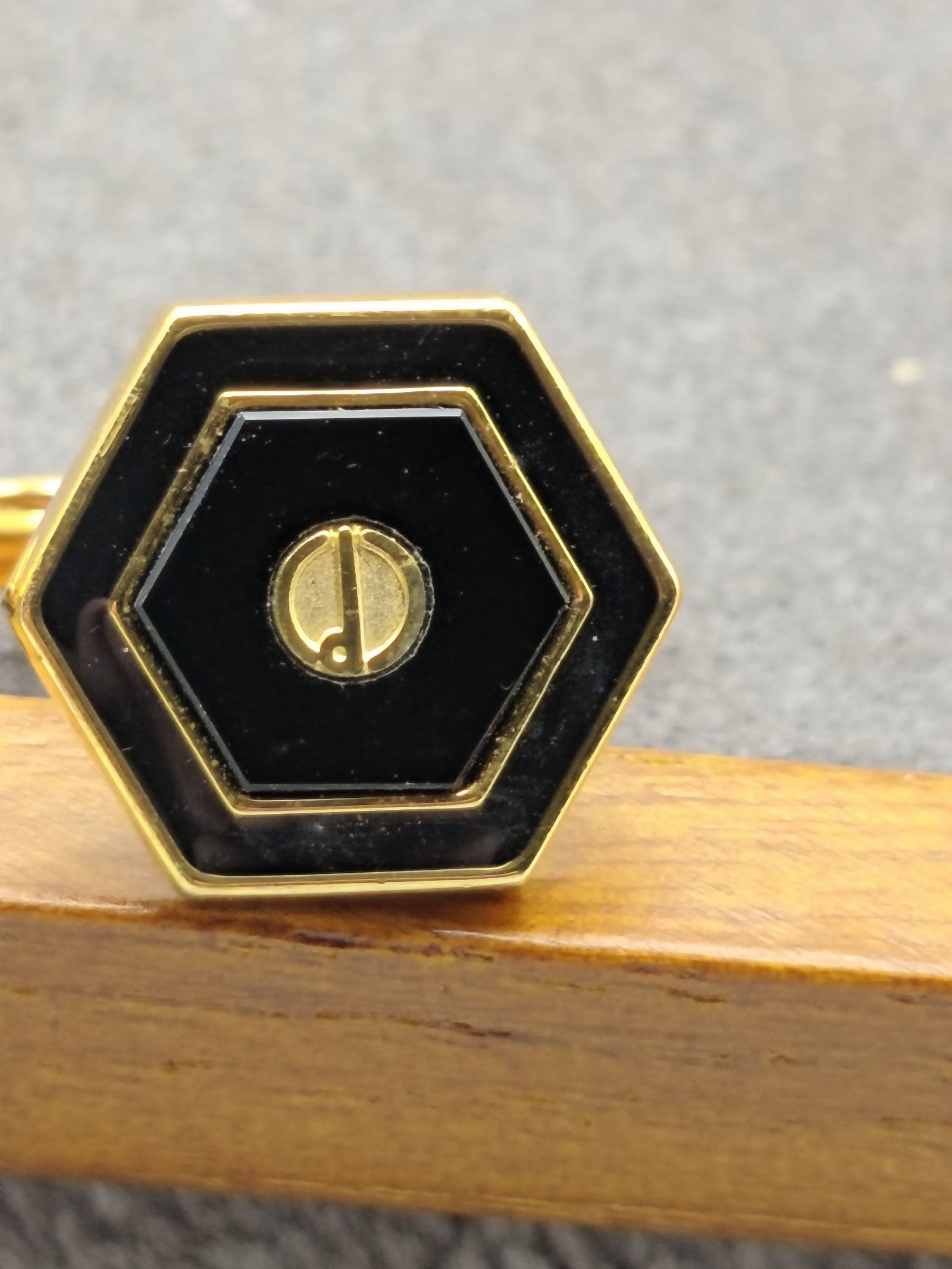 Dunhill Black & Gold Hexagonal Cufflinks image 6