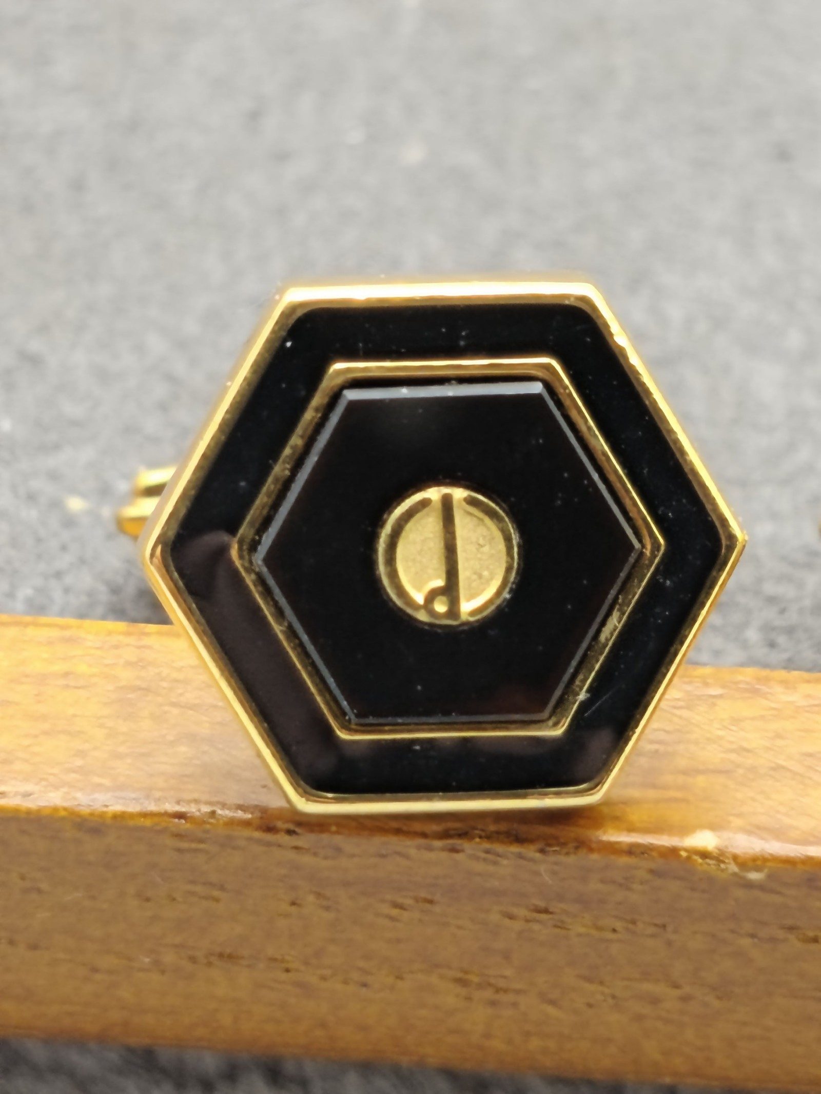 Dunhill Black & Gold Hexagonal Cufflinks image 7