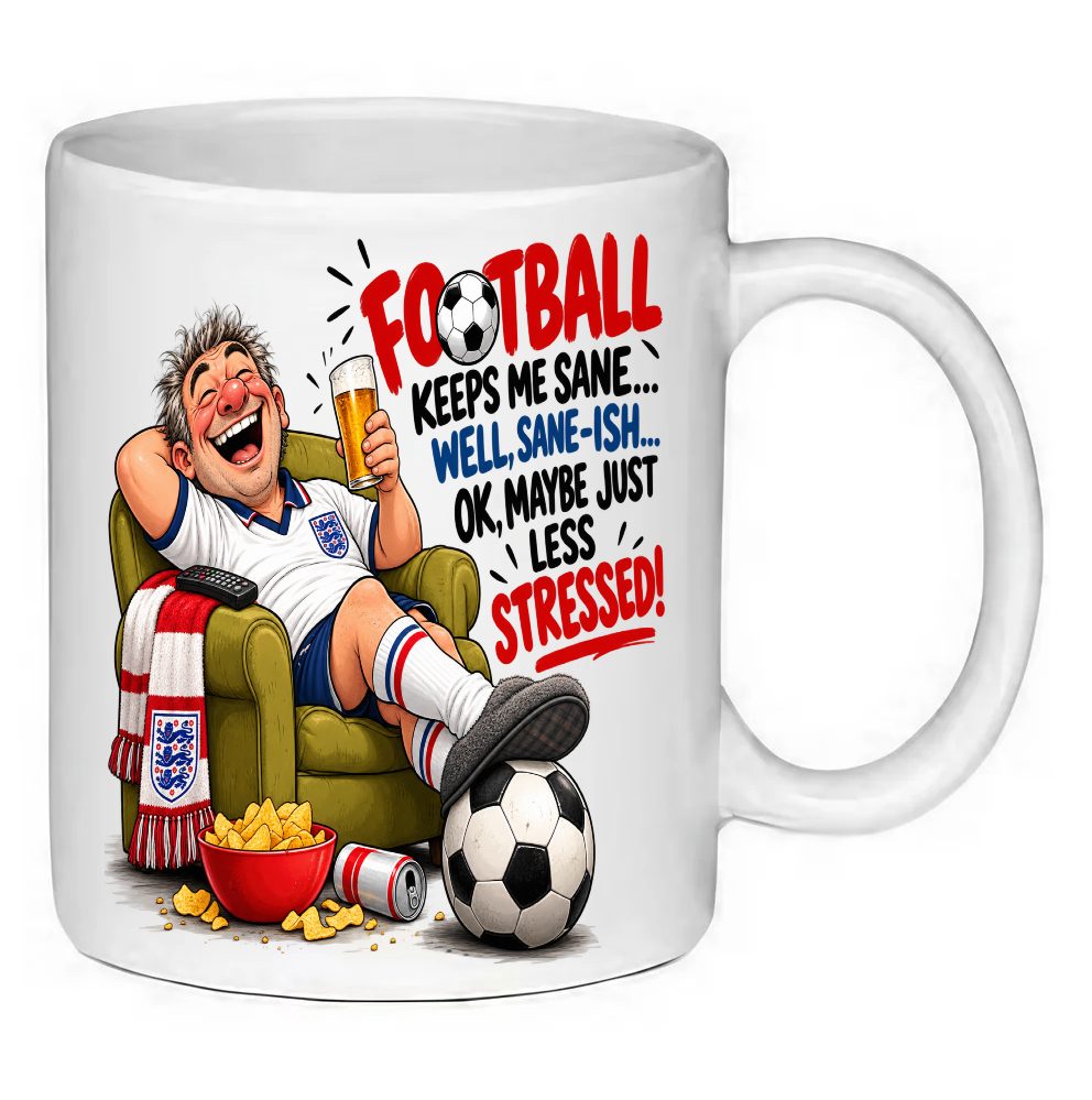 Custom Printed Funny Football Themed Ceramic Mug White