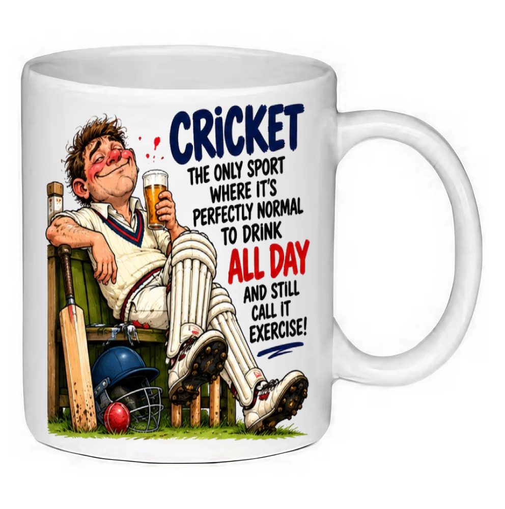 Custom Printed Funny White Cricket Themed Printed Ceramic Mug image 3