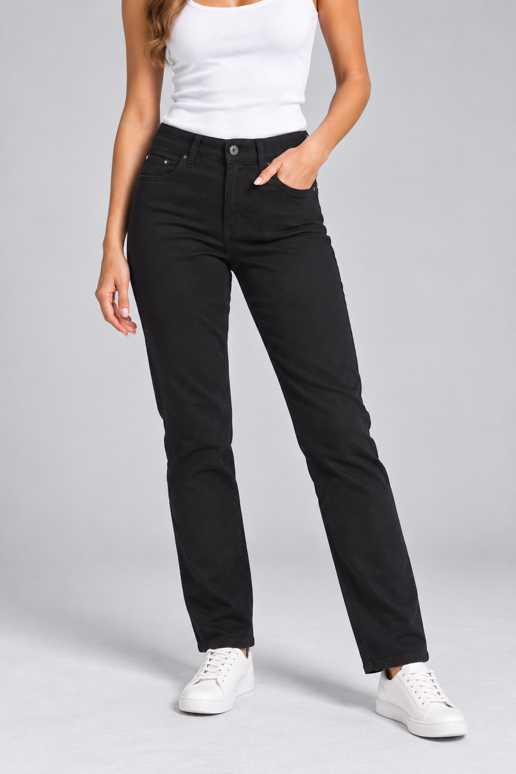 Armani Jeans Pantaloni Donna Neri Slim Taglia 44 Marrone Scuro Cotone Elastan