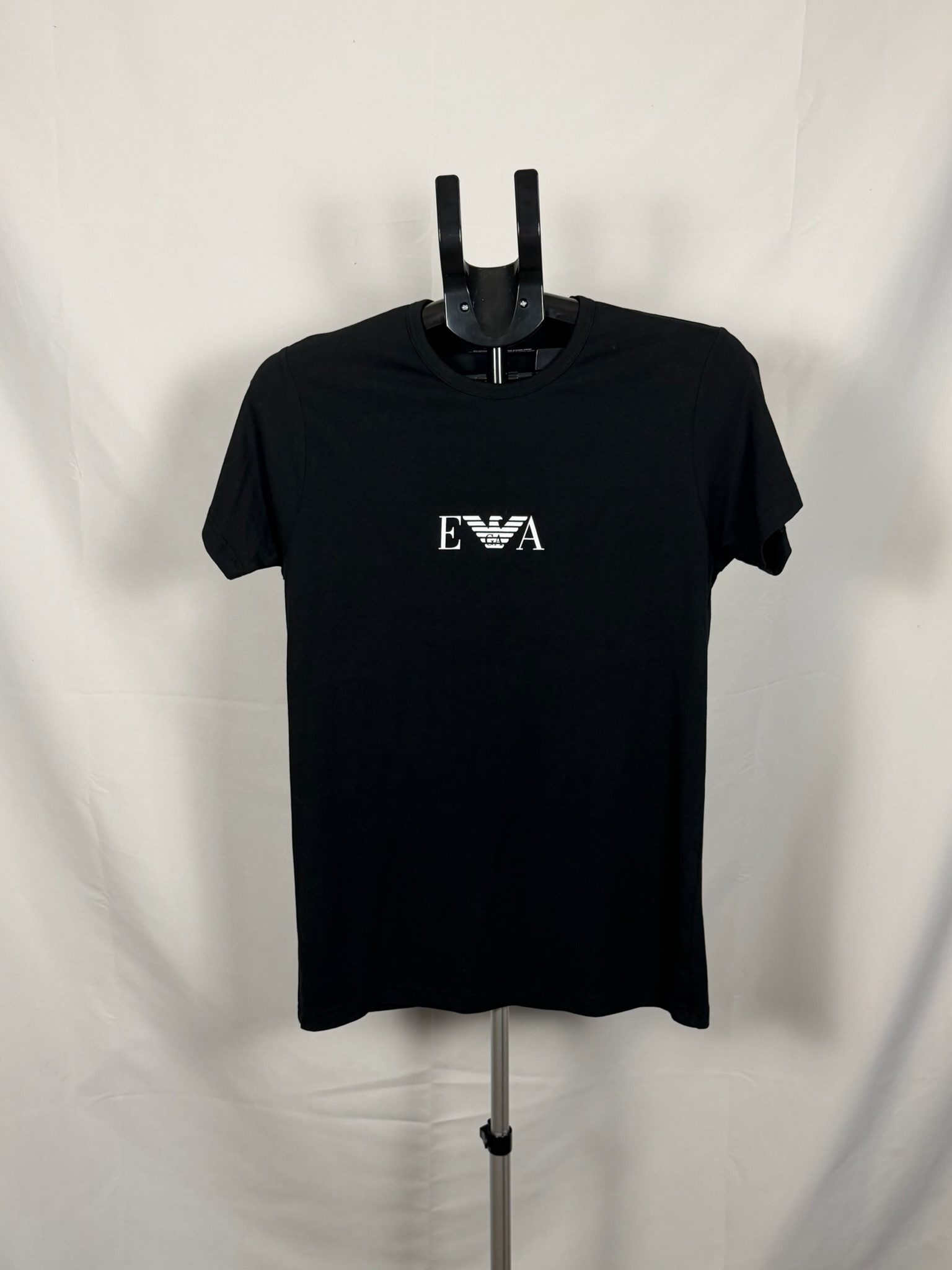 Emporio Armani Black Cotton & Elastane T-Shirt Medium