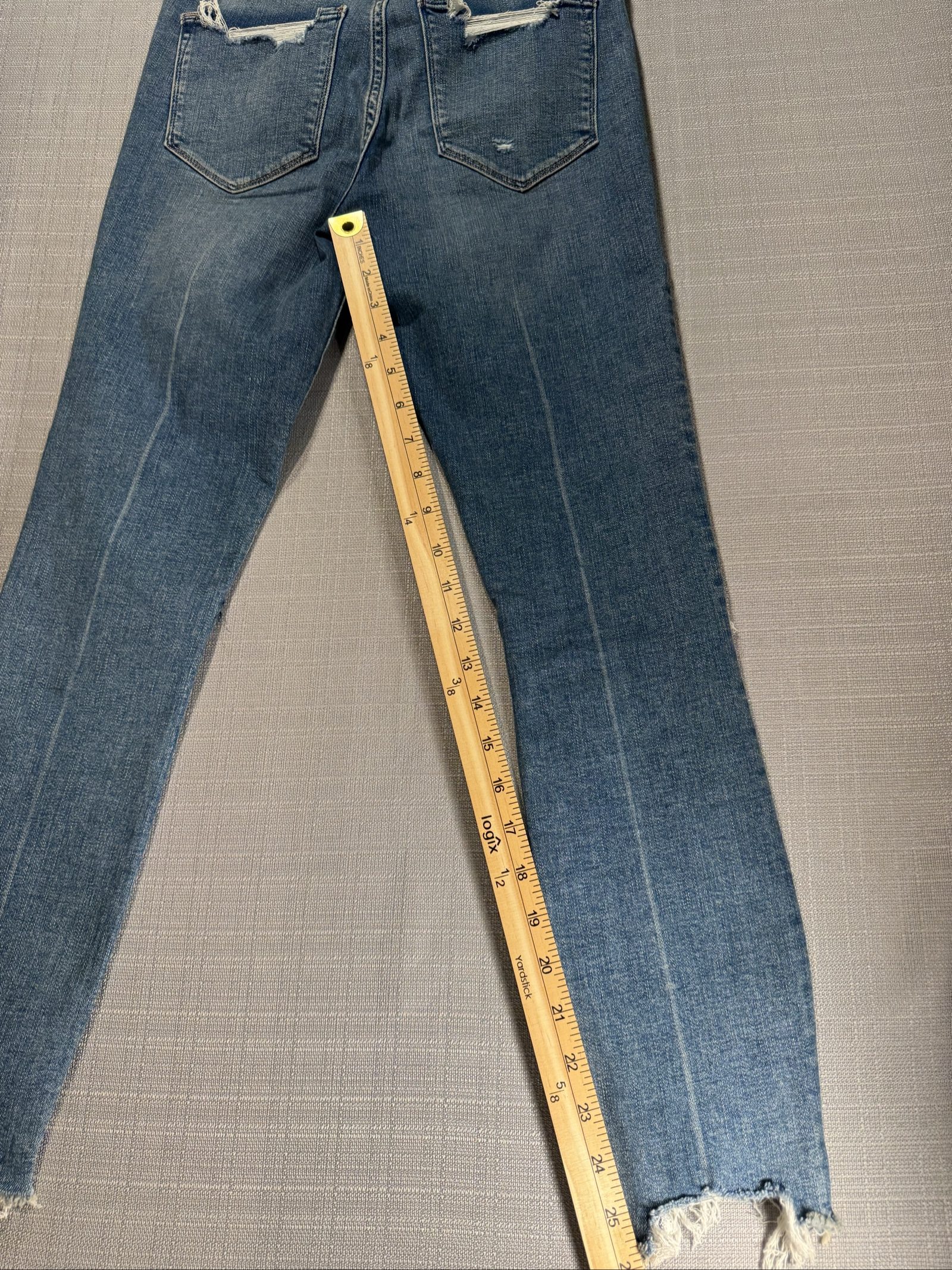 Women’s Abercrombie & Fitch Super Skinny Ankle Distressed Jeans – Blue – 26 image 7