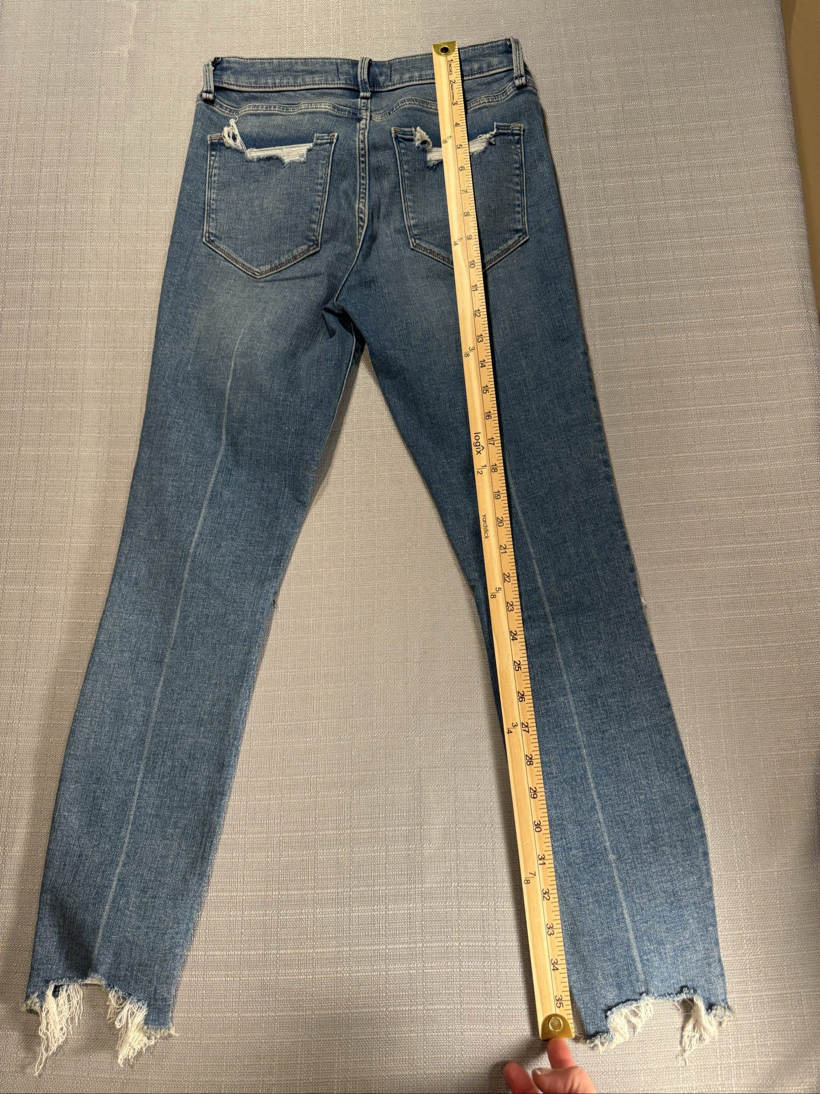 Women’s Abercrombie & Fitch Super Skinny Ankle Distressed Jeans – Blue – 26 image 8