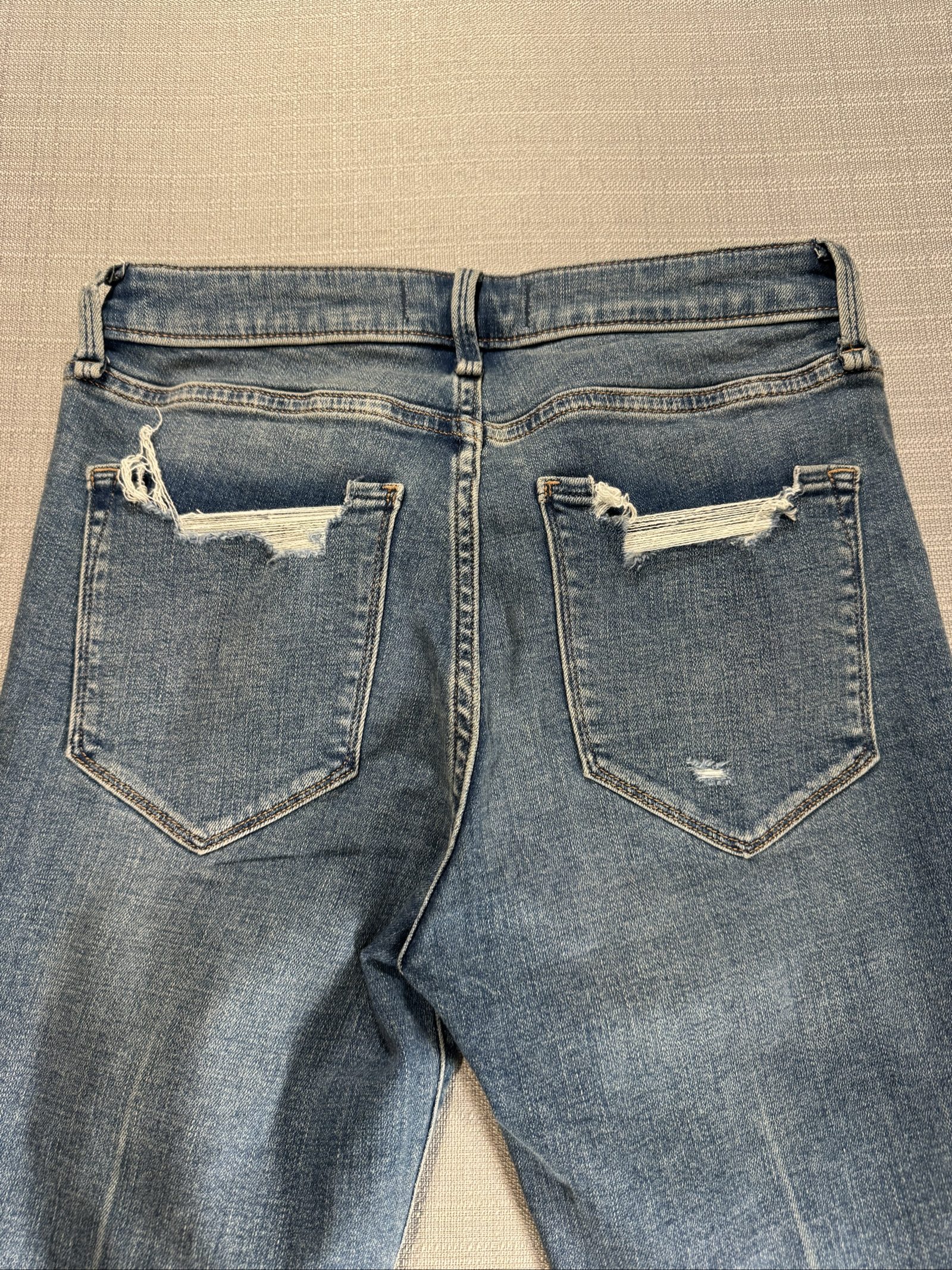 Women’s Abercrombie & Fitch Super Skinny Ankle Distressed Jeans – Blue – 26 image 9