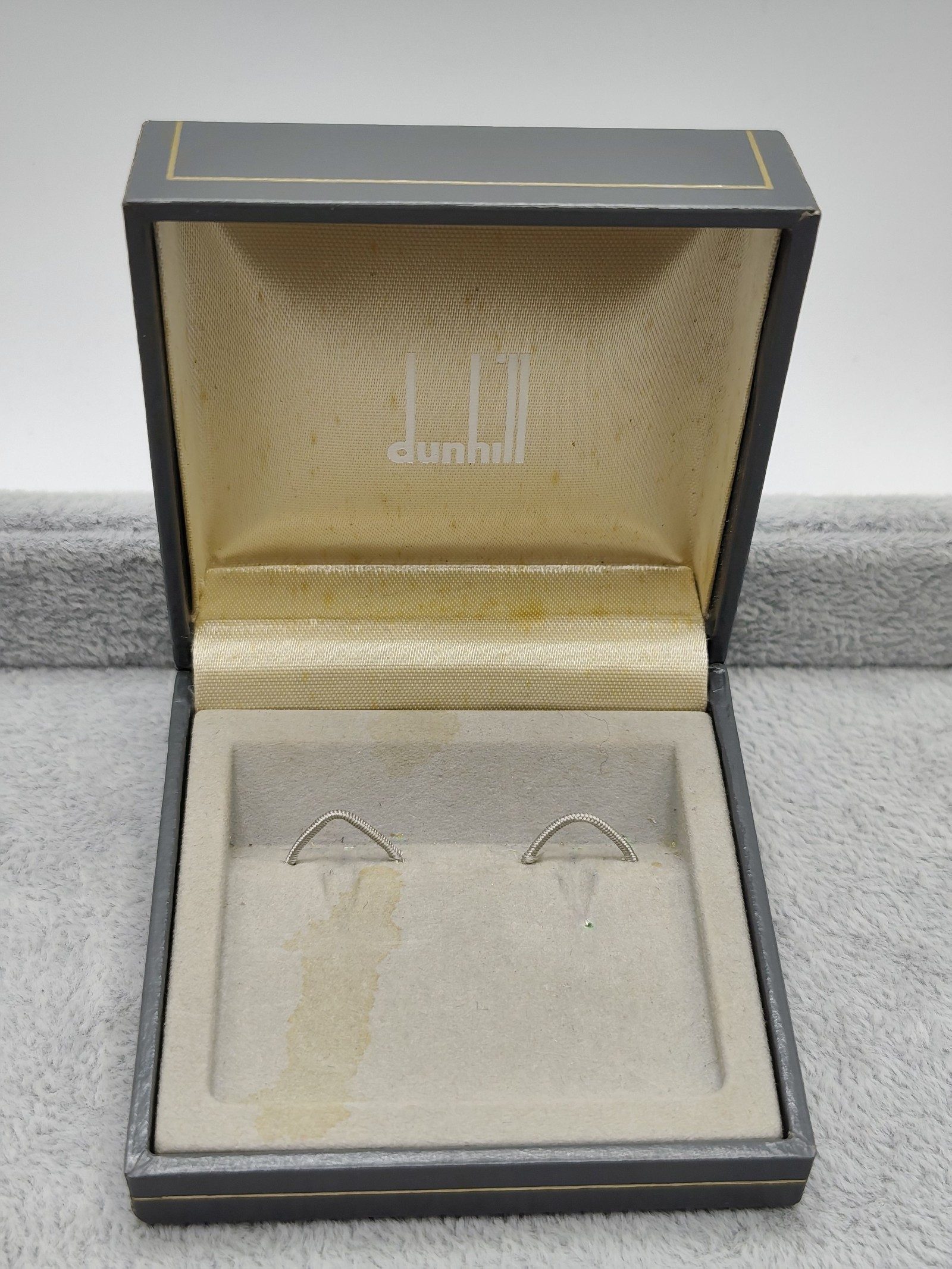 Dunhill Gold & Black Rectangular Cufflinks in Box image 3