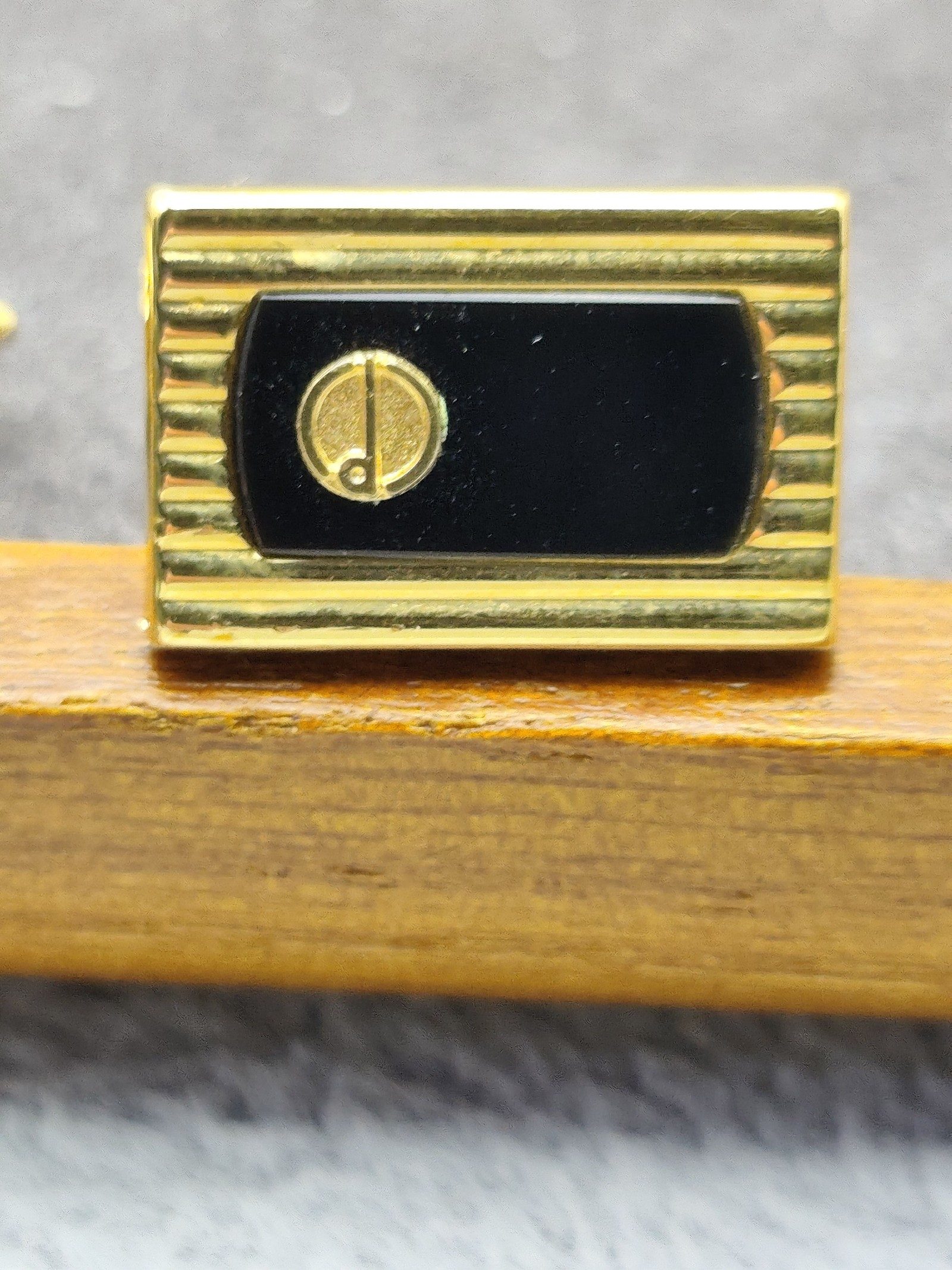 Dunhill Gold & Black Rectangular Cufflinks in Box image 6