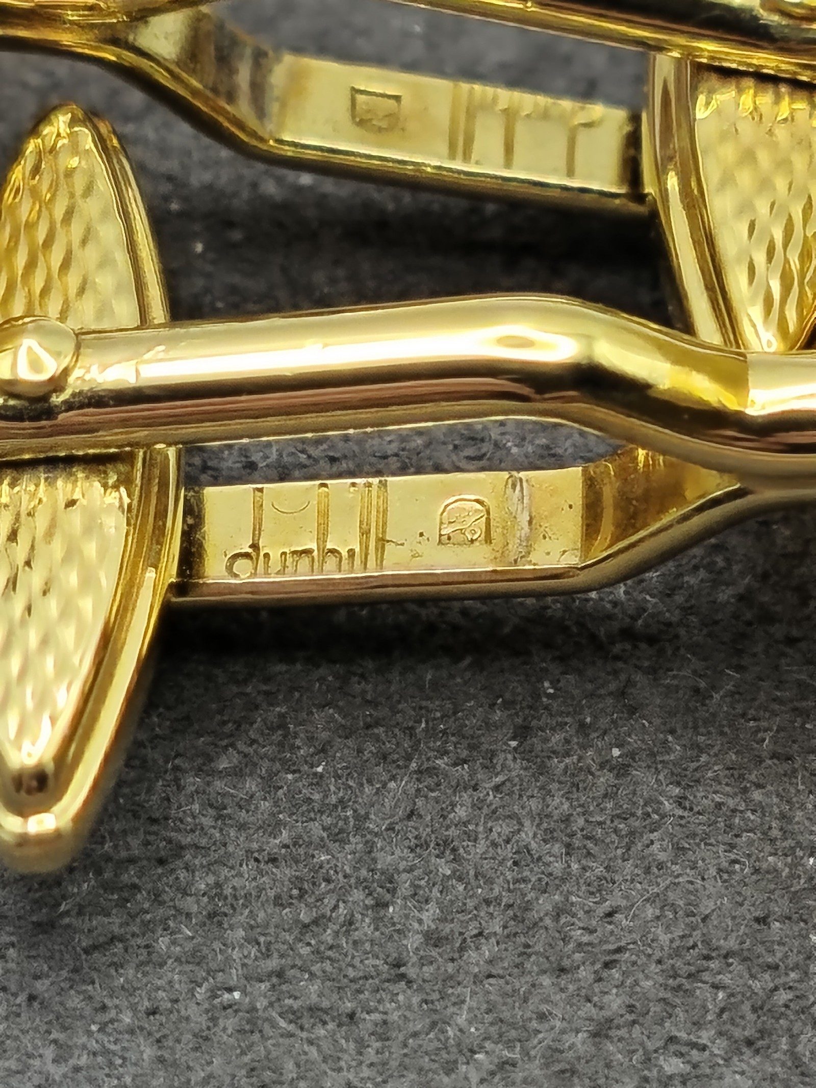 Dunhill Gold & Black Rectangular Cufflinks in Box image 8