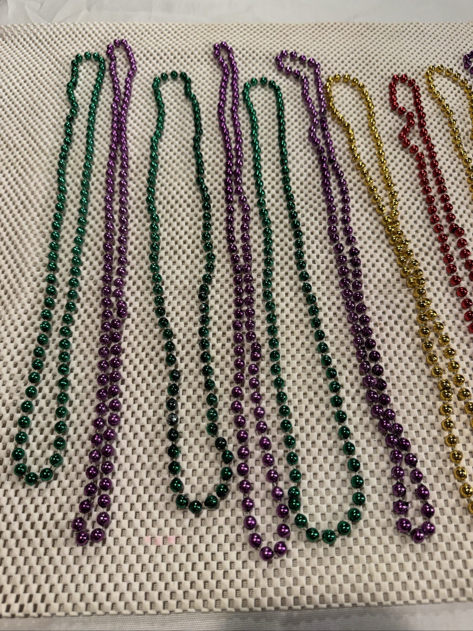 Multi-Colored Mardi Gras Beaded Necklaces Set image 2