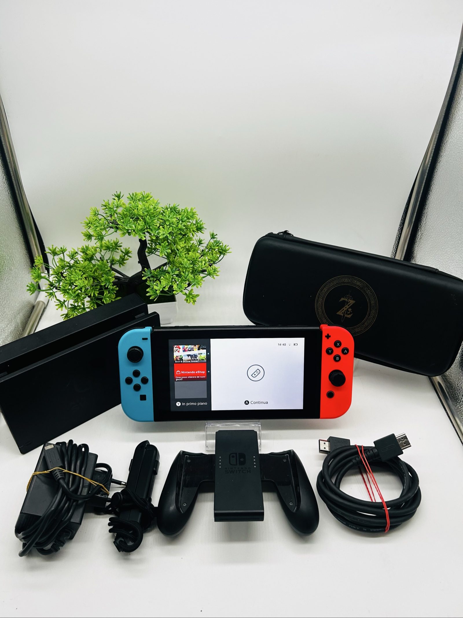 Nintendo Switch V2 Blu/Rossa + Dock + Accessori + Custodia – Ottime Condizioni