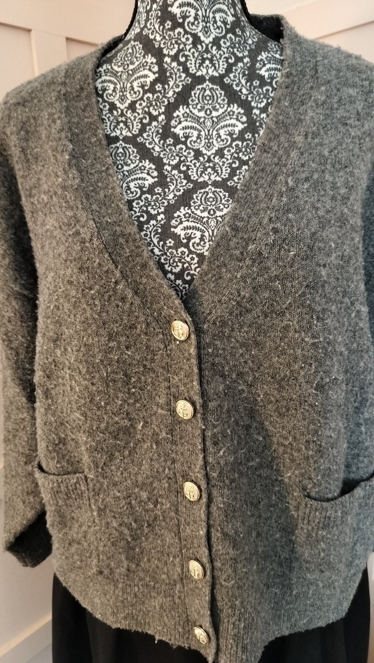 Savida (Dunnes) Grey Button-Up Wool Blend Cardigan Size Medium image 2