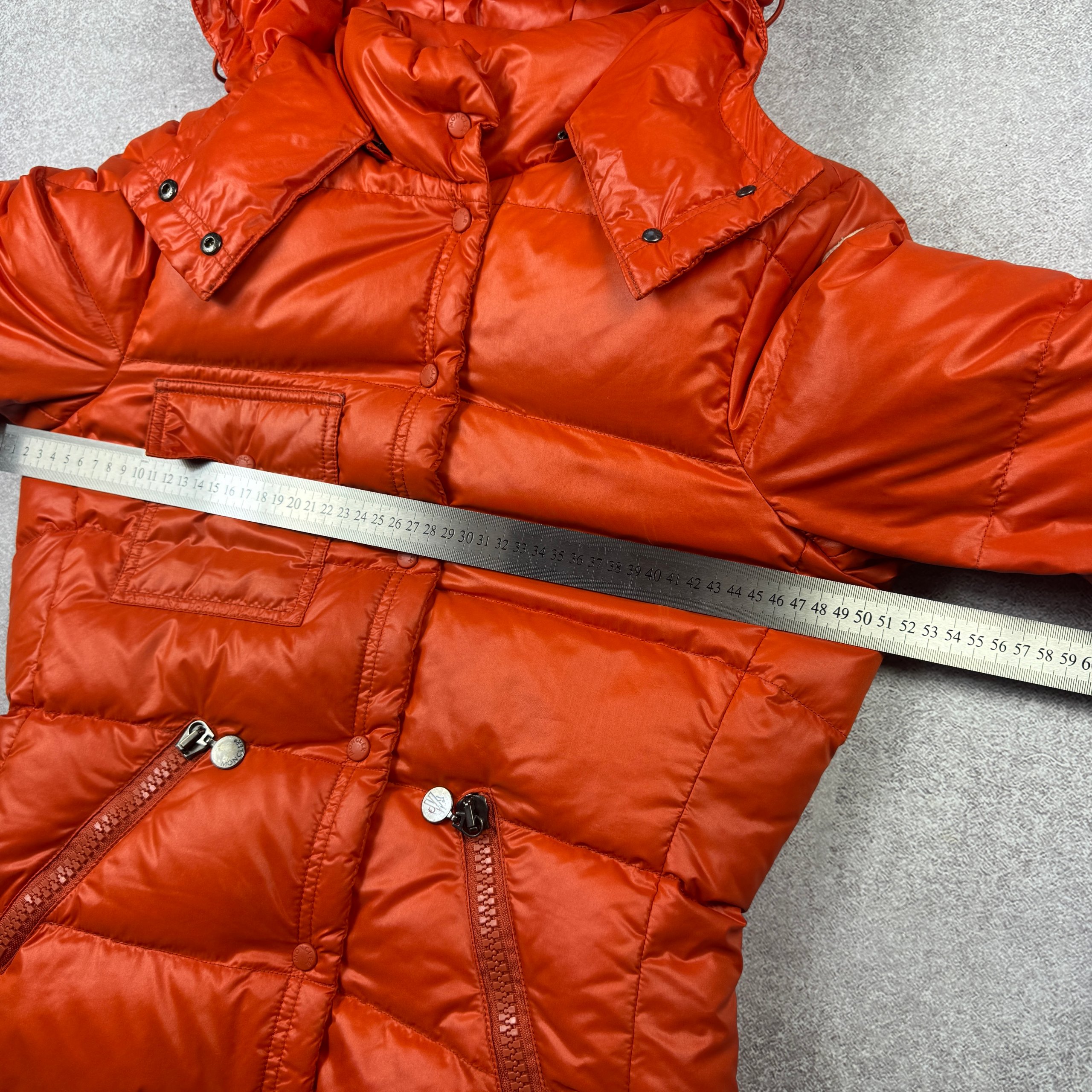 Women`s Moncler Berengere Orange Hooded Puffer Down Jacket Size 2 / M image 4