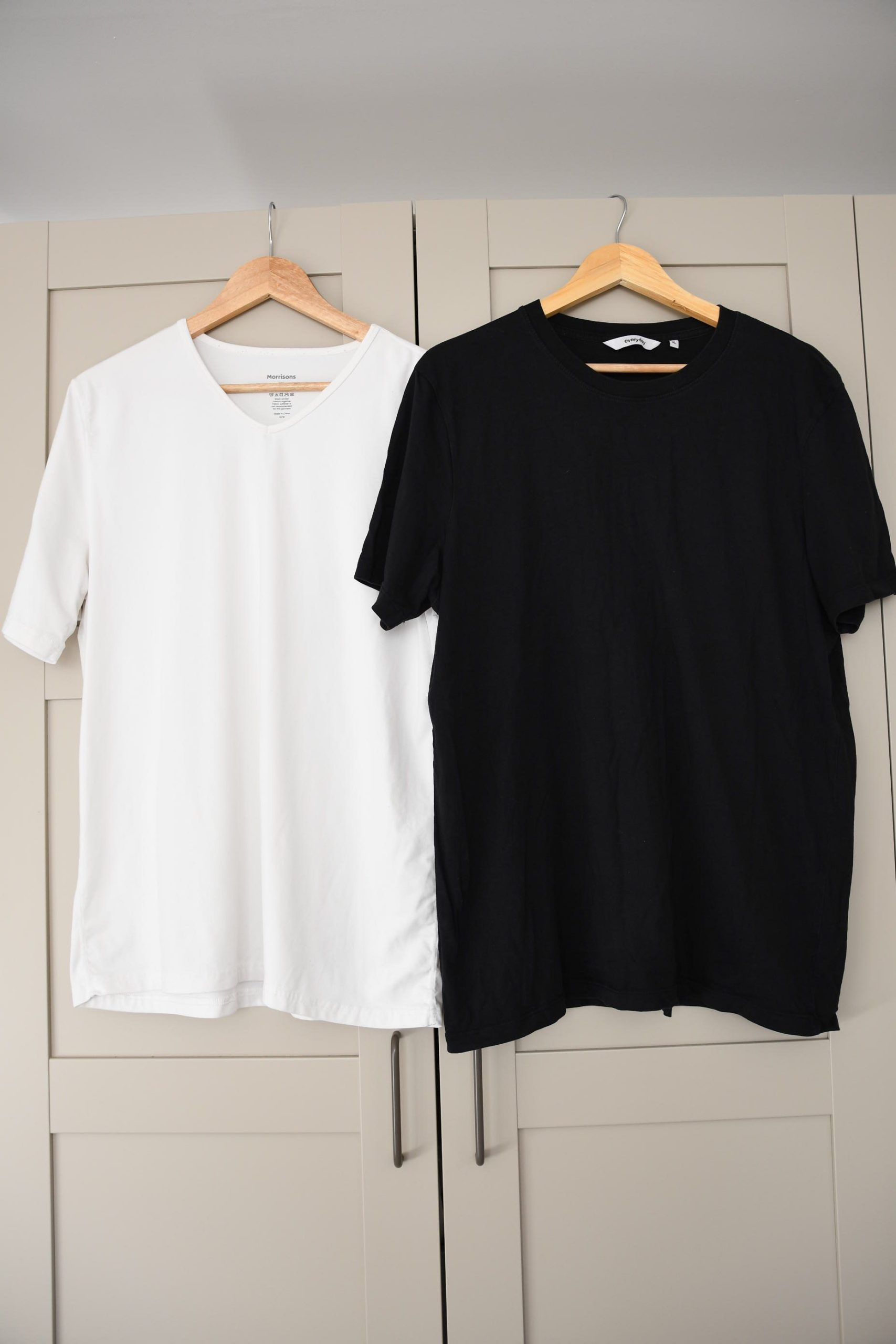 Set of T-Shirts Black White XL Polyester Elastane Morrison Everyday Basic